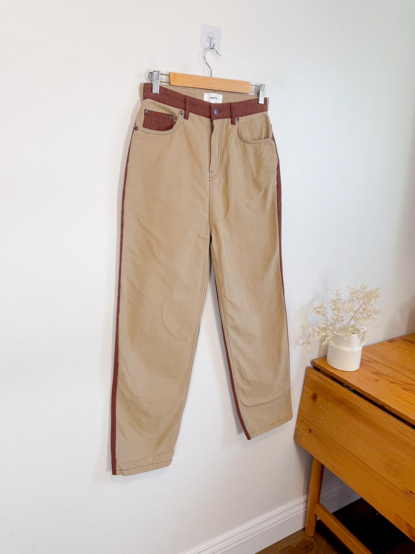 KOTN Slow Fashion” Indus Two Tone Brown Pant in Brown” (Size 28)