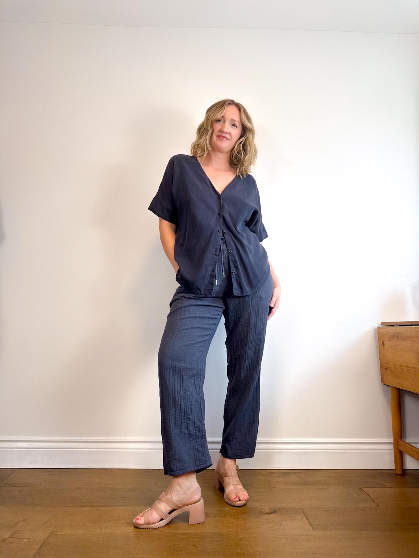VETTA Slow Fashion "The Boyfriend Shirt in Navy" (Size L/XL)