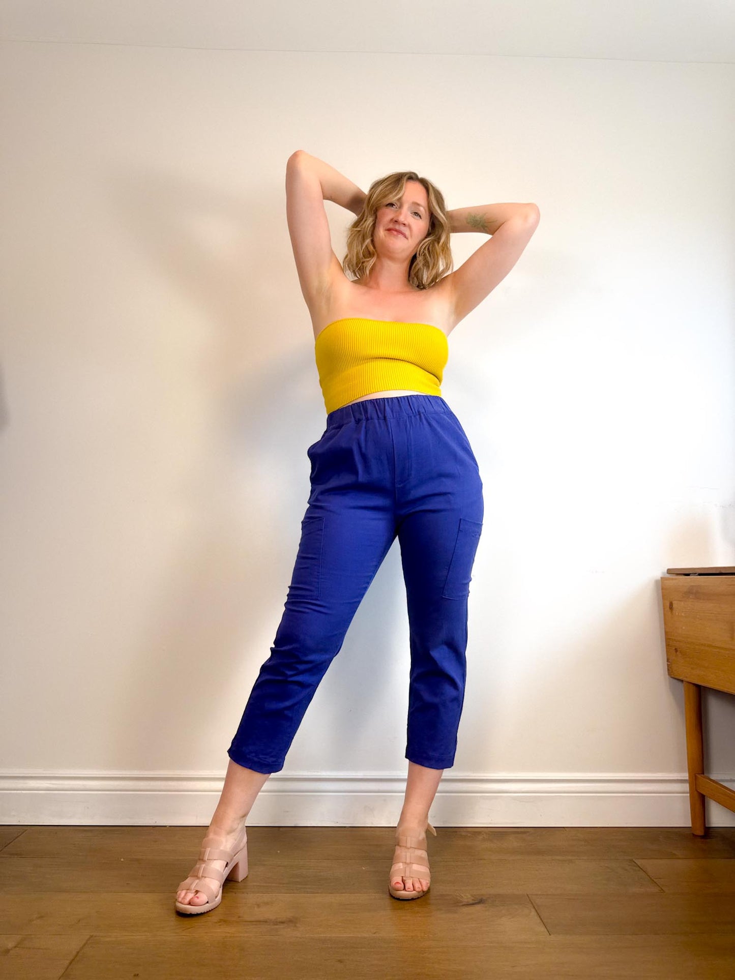 Babaton "Sculpt Knit Cropped Tube Top in Yellow" (Size M)