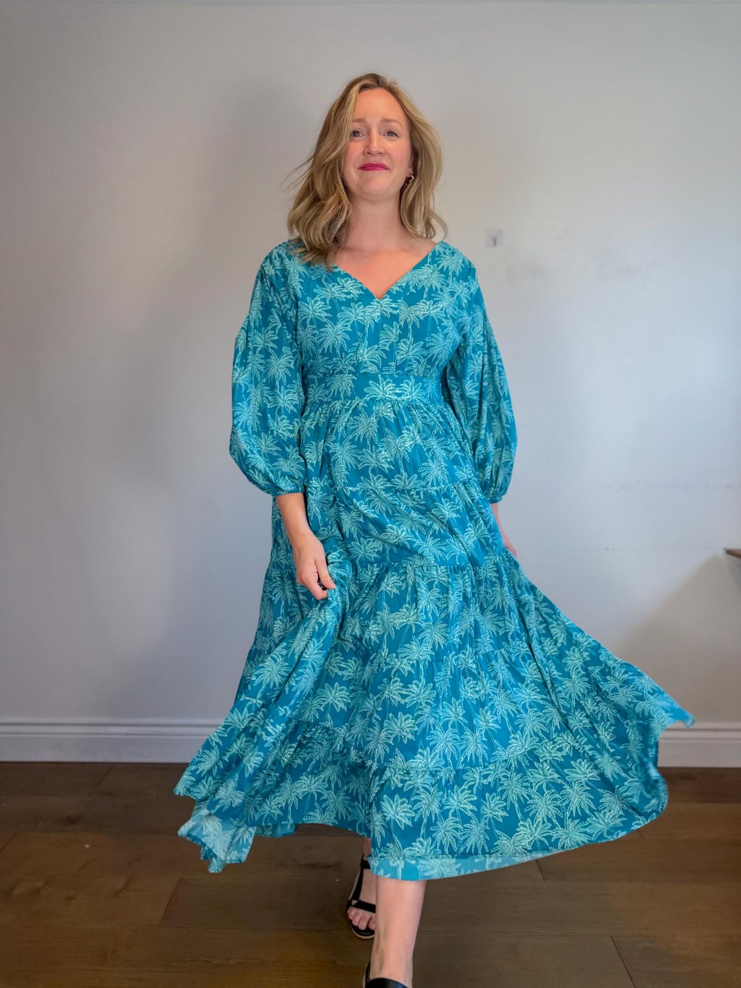 Coolibar Sun Protection "Maxi Dress in Tropical Print" (Size