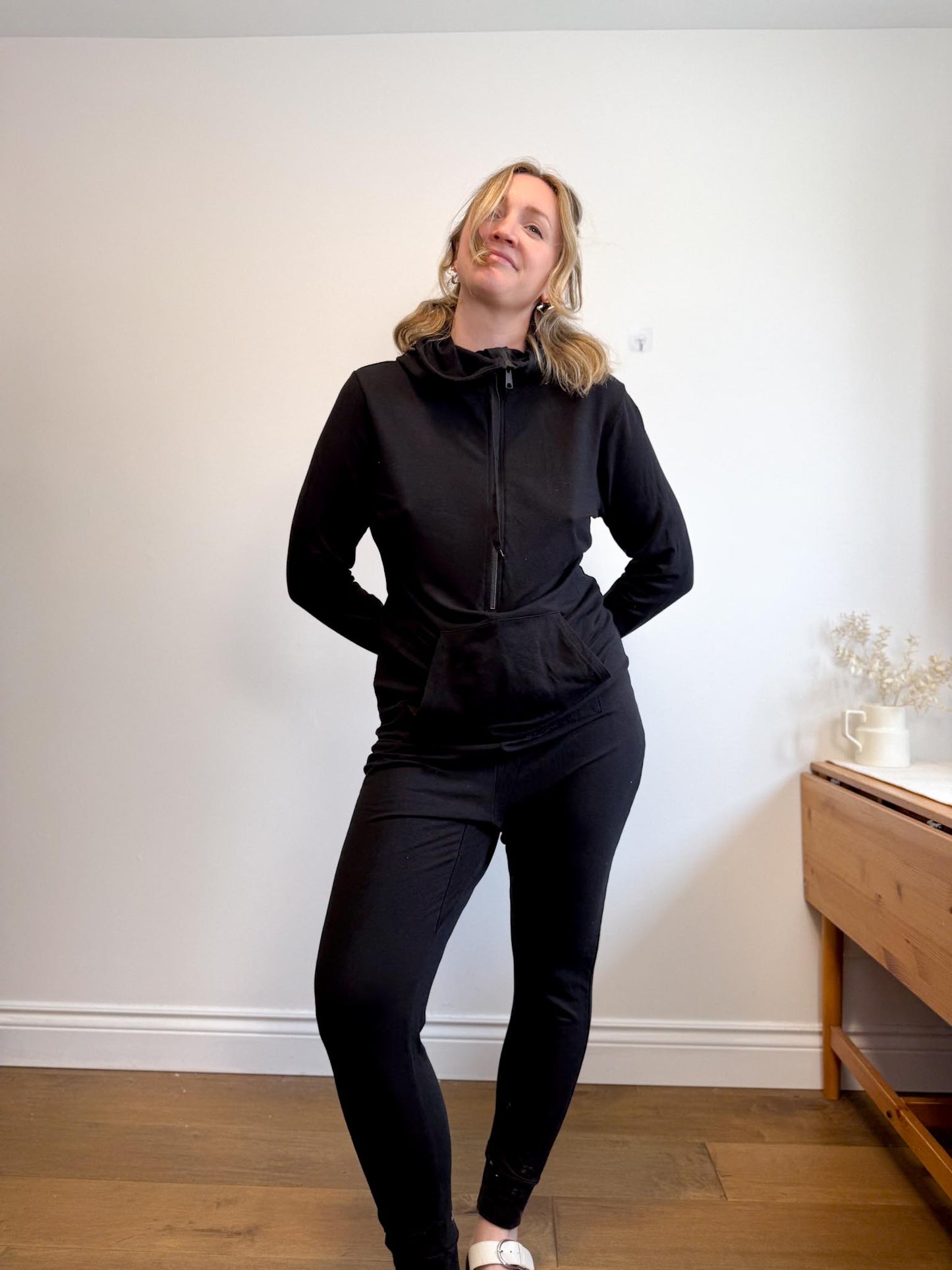 Smash & Tess Black Romper with Hood (Size M)