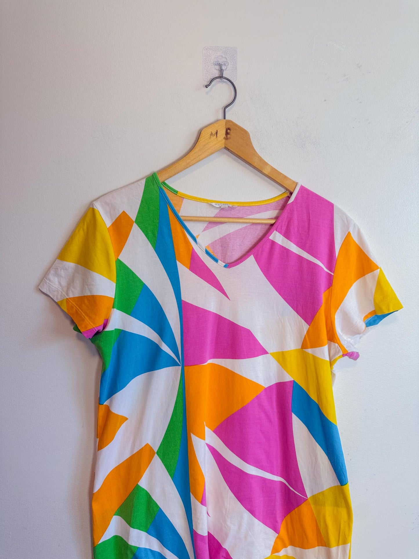 Vintage Marimekko Abstract Print Dress (Size L)