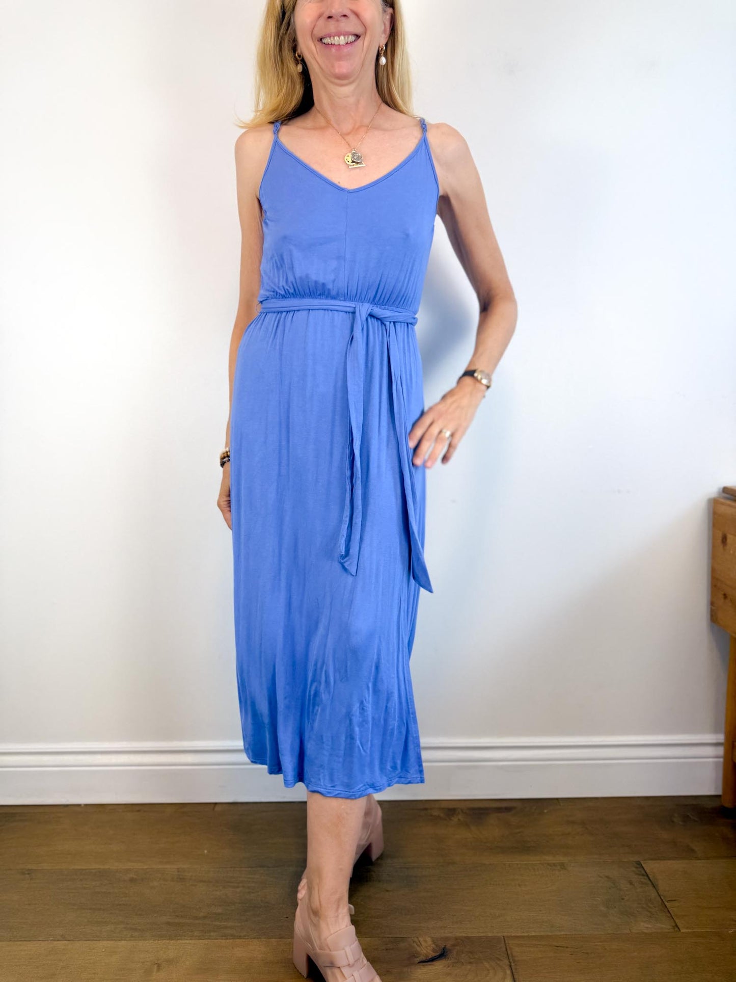 Gentle Fawn "Marilla Midi Dress in Blue" (Size S)