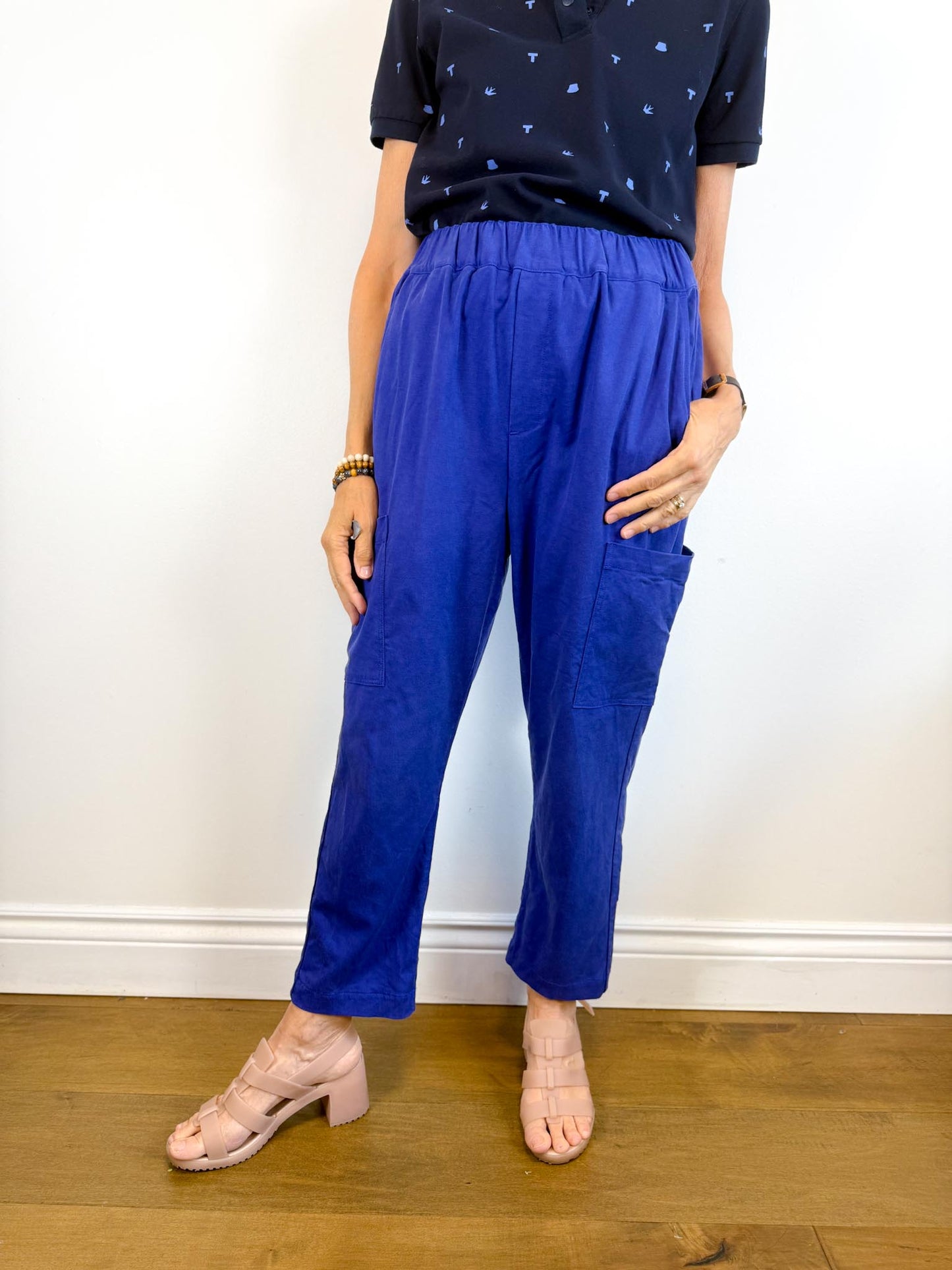 Cape Cove Sustainable Pull On Trousers in Blue (Size M)