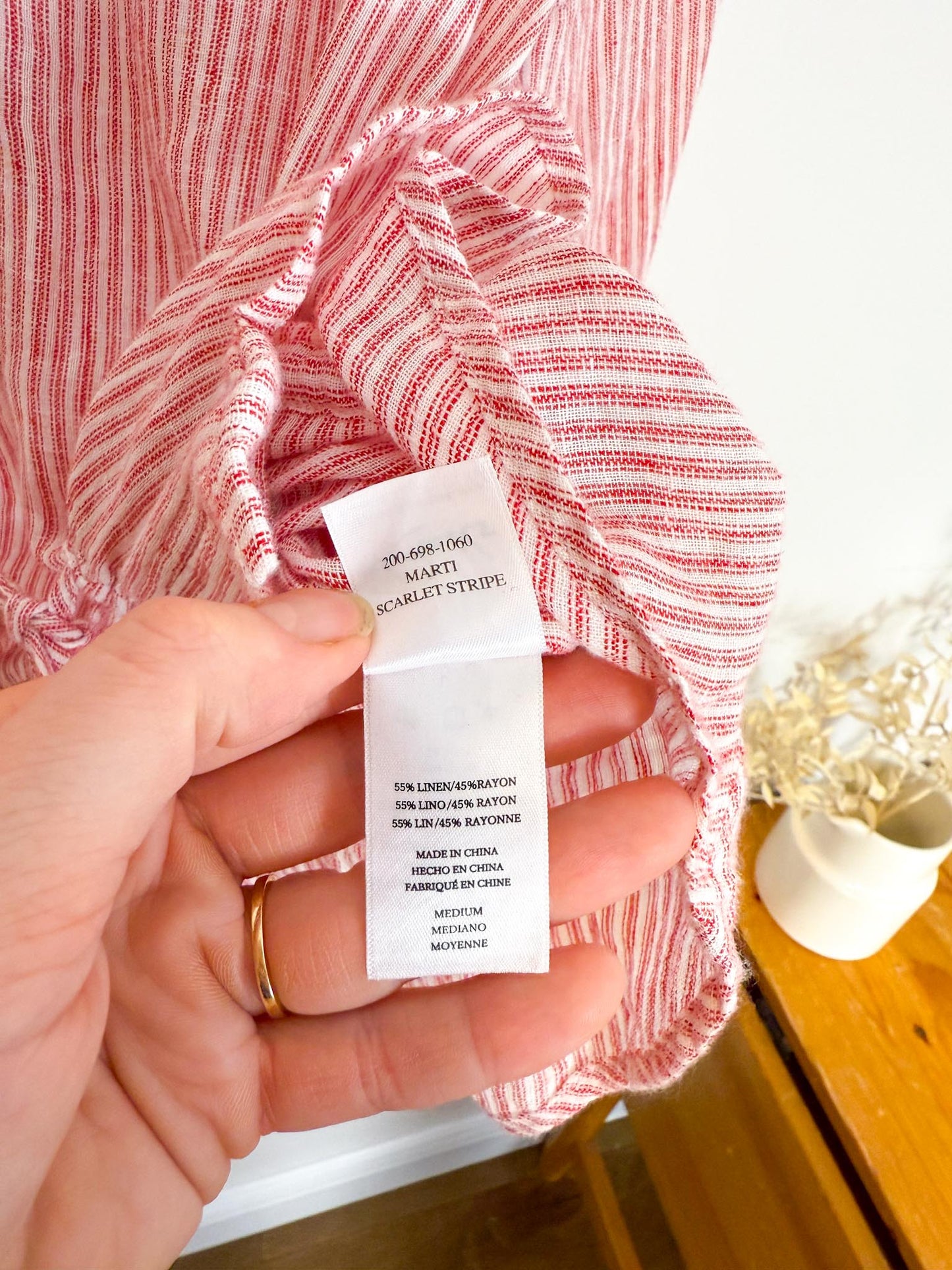 Rails "Marti Blouse in Scarlet Stripe" (Size M)