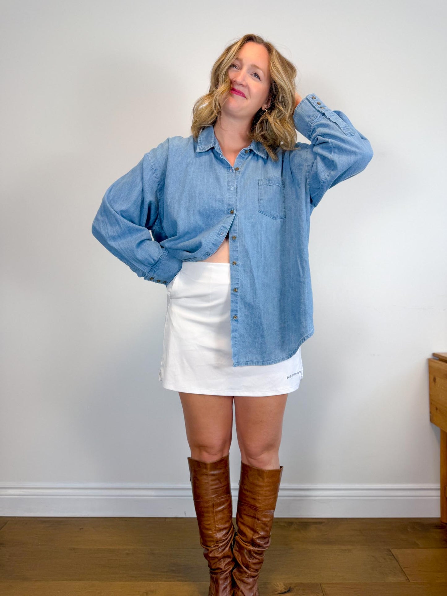 One Wednesday: The Chambray Button Up (Size 2XL)