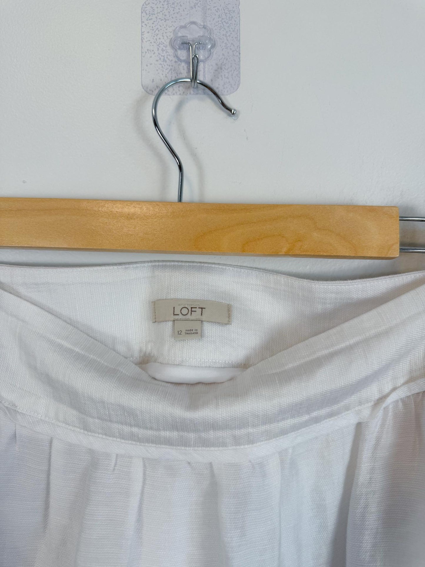 LOFT White Linen Mini Skirt (Size XL)
