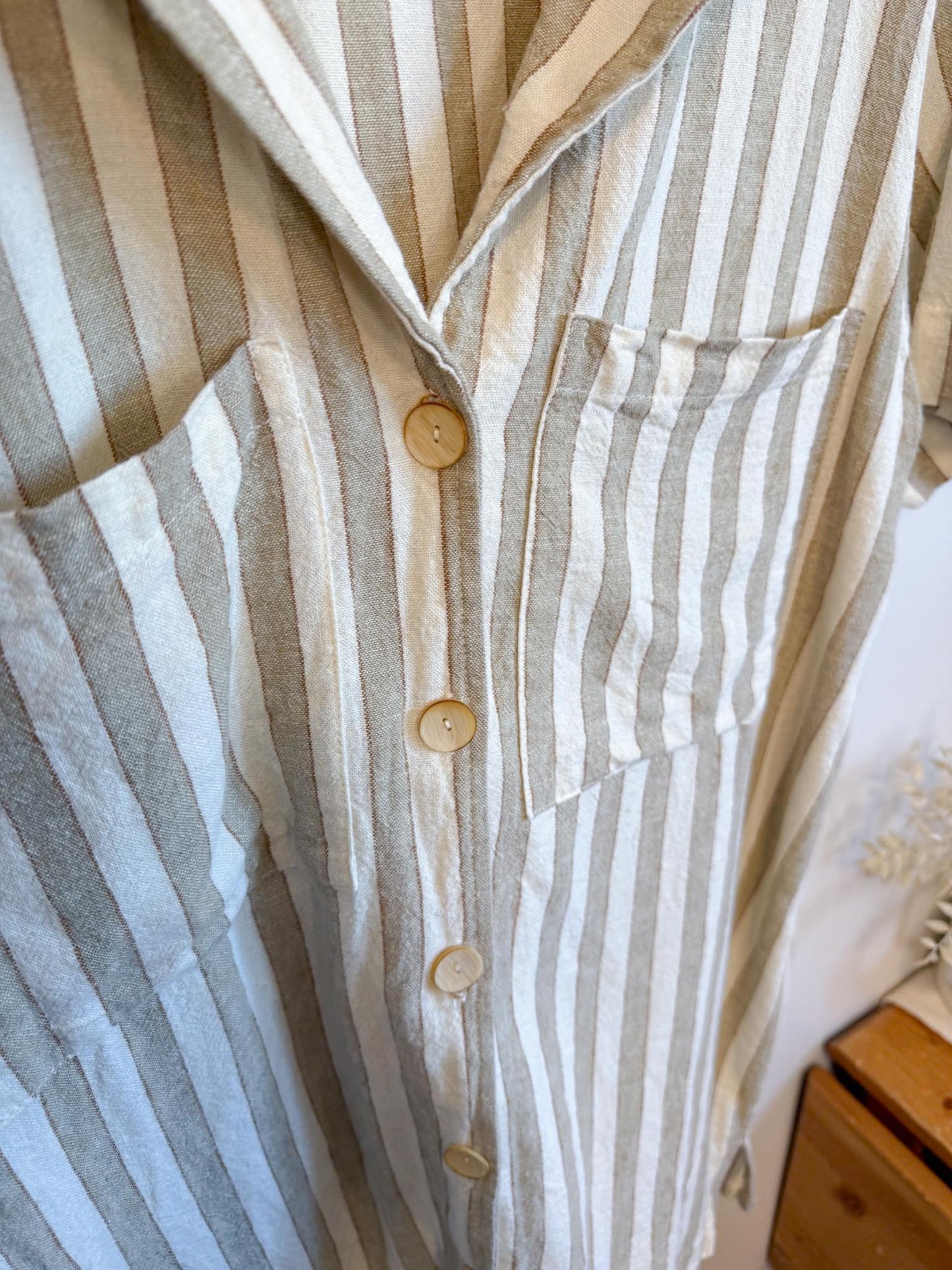 Rylee & Cru Striped Linen Blouse (Size S/M)