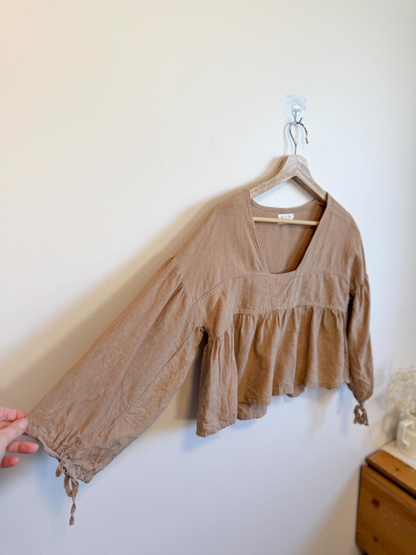 Harly Jae Slow Fashion Cropped Linen Top (Size XS-M)