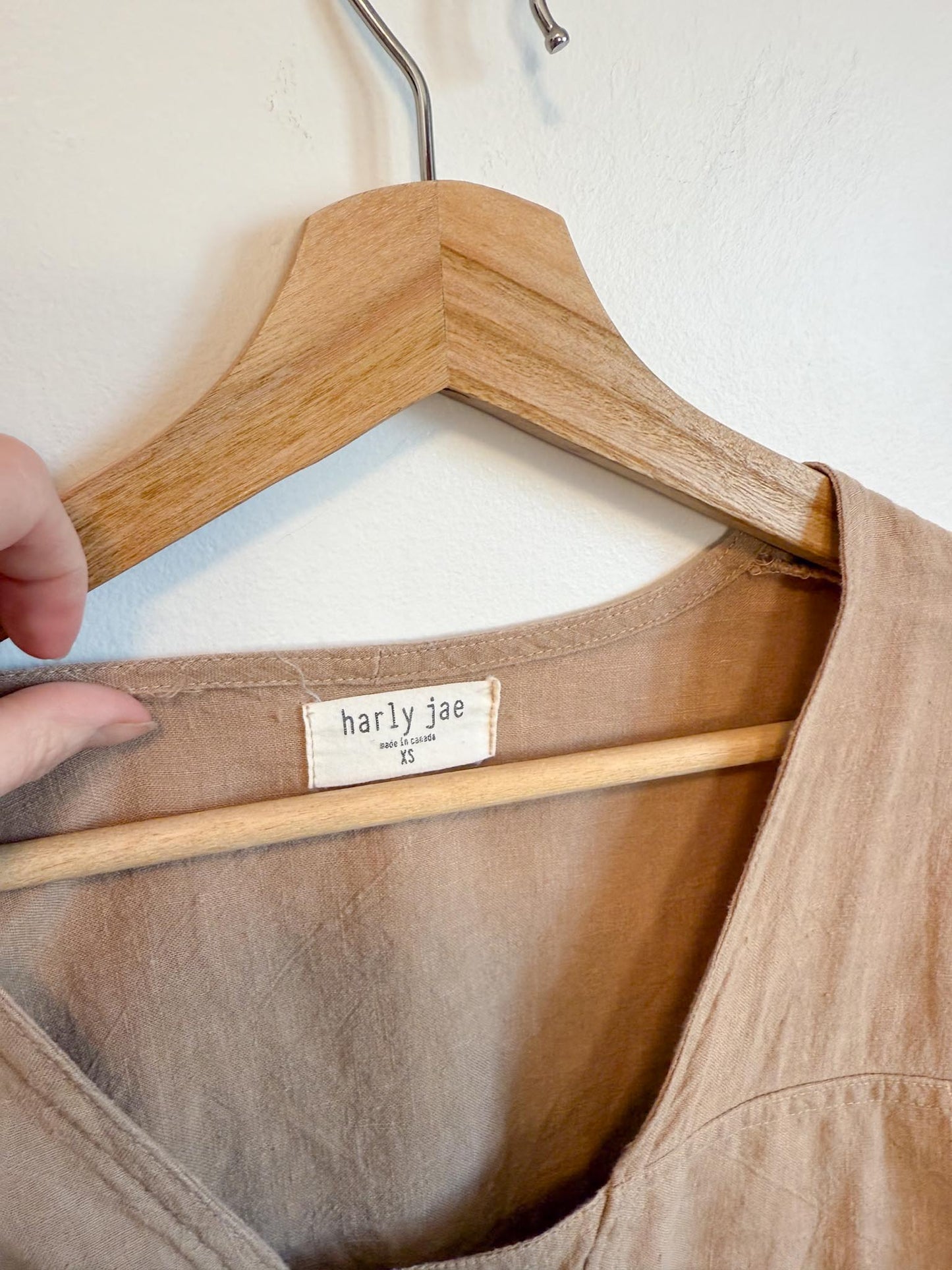 Harly Jae Slow Fashion Cropped Linen Top (Size XS-M)