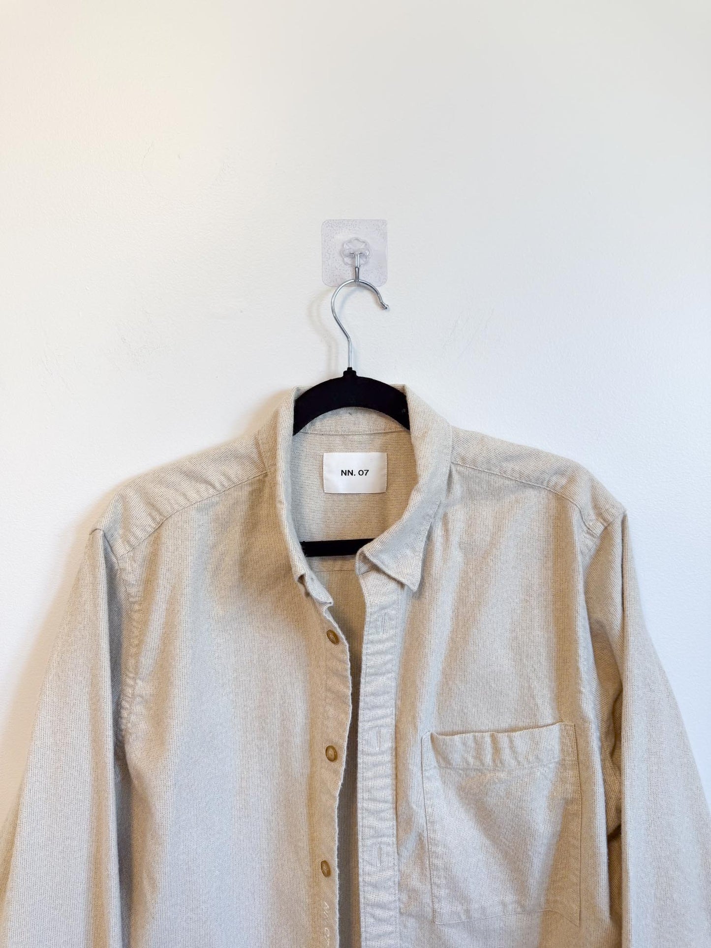 NN. 07 Cohen Flannel Shirt in Off-White (Size L)