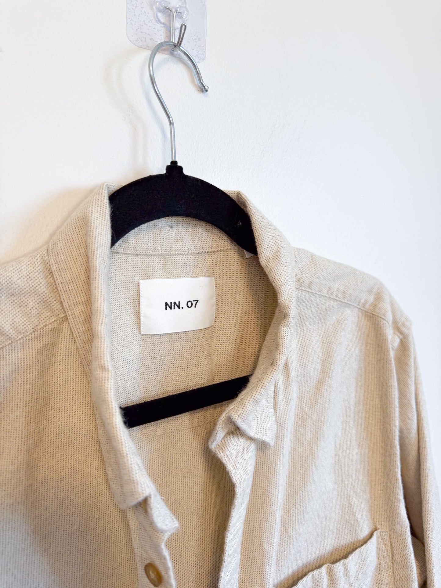 NN. 07 Cohen Flannel Shirt in Off-White (Size L)