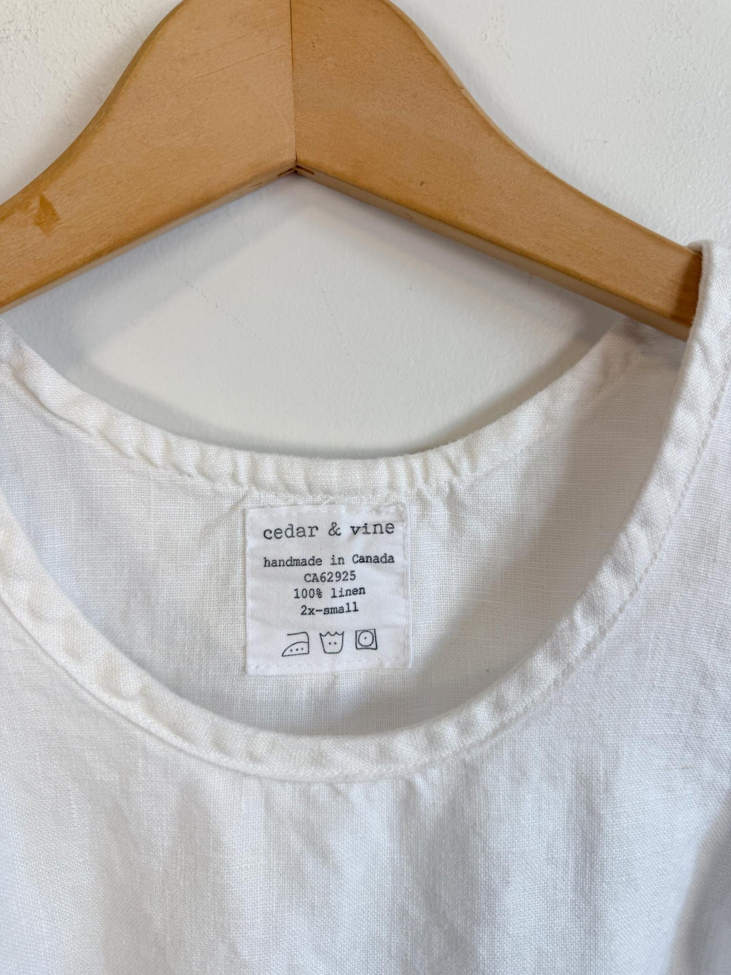 Cedar & Vine Slow Fashion "The Essential Tank in White" (Size XS-S)