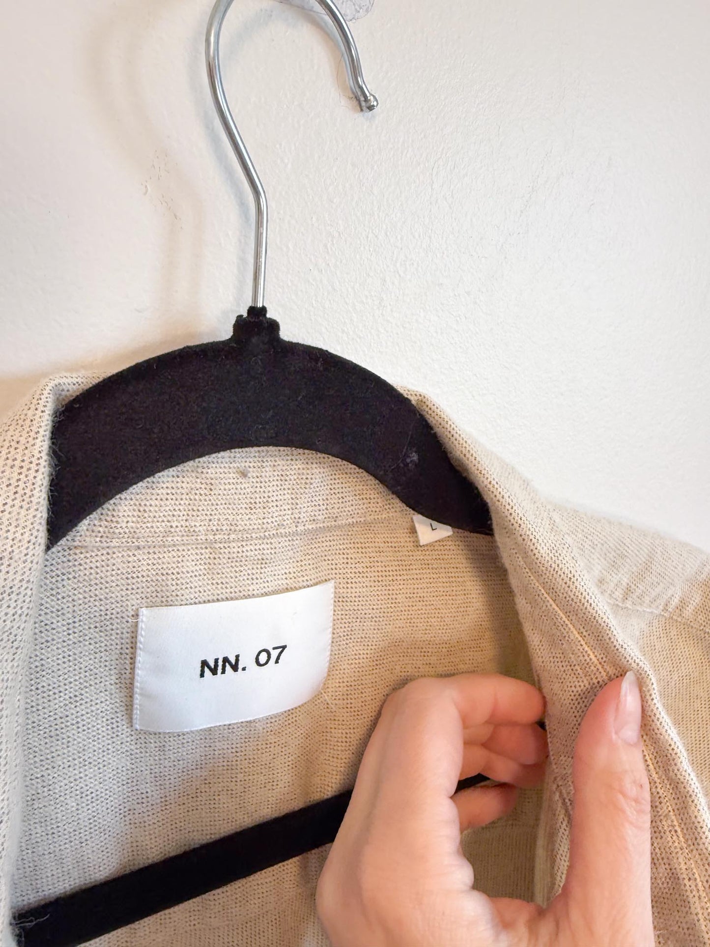 NN. 07 Cohen Flannel Shirt in Off-White (Size L)