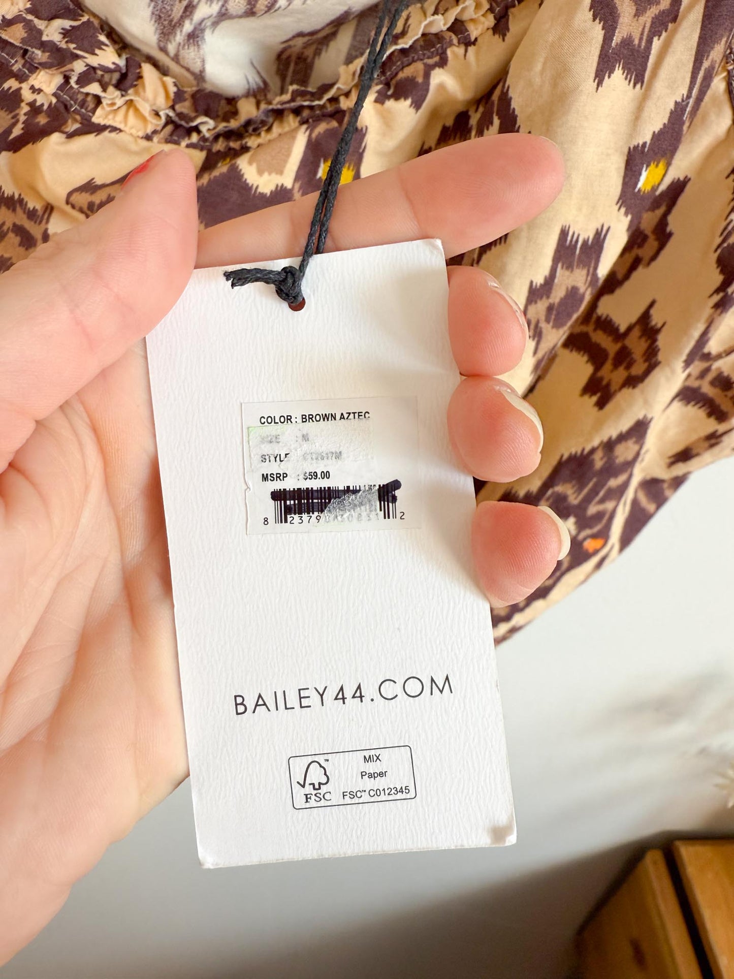 BAILEY / 44 One Shoulder Cropped Tank in Aztec Brown NWT (Size L)
