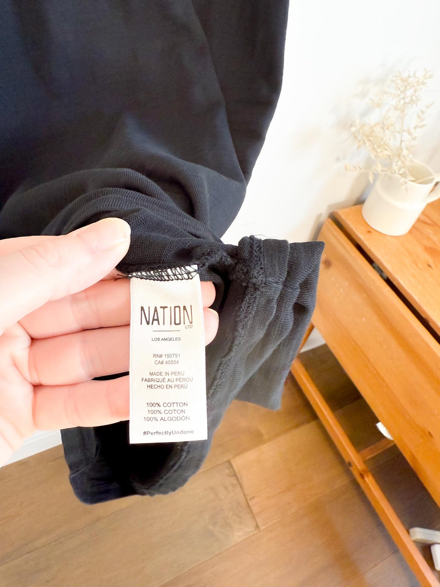 Nation Ltd Slow Fashion Black Mini Dress with Puff Sleeve (Size S)