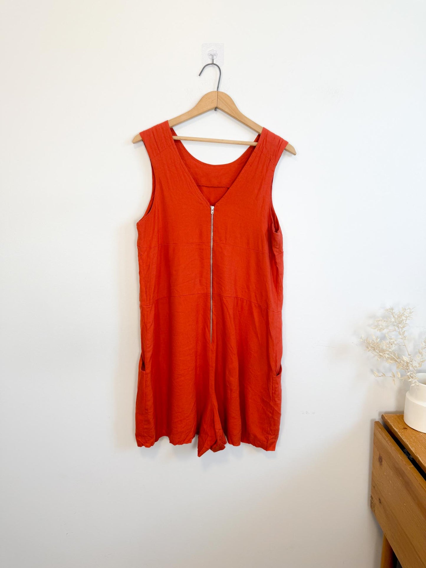 Allison Wonderland Slow Fashion "Chillin' Romper in Rust" (Size 10)