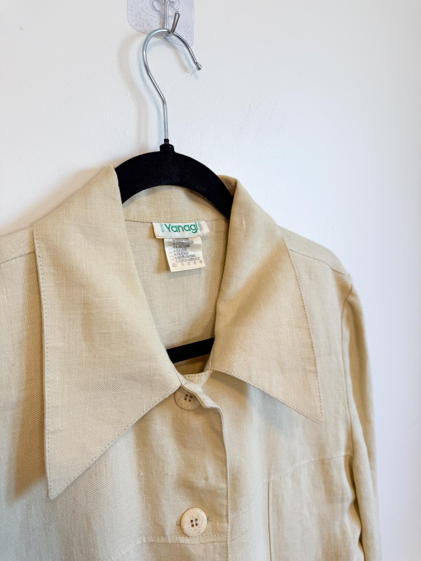 Vintage Yanagi Paris Linen Blazer (Size S)