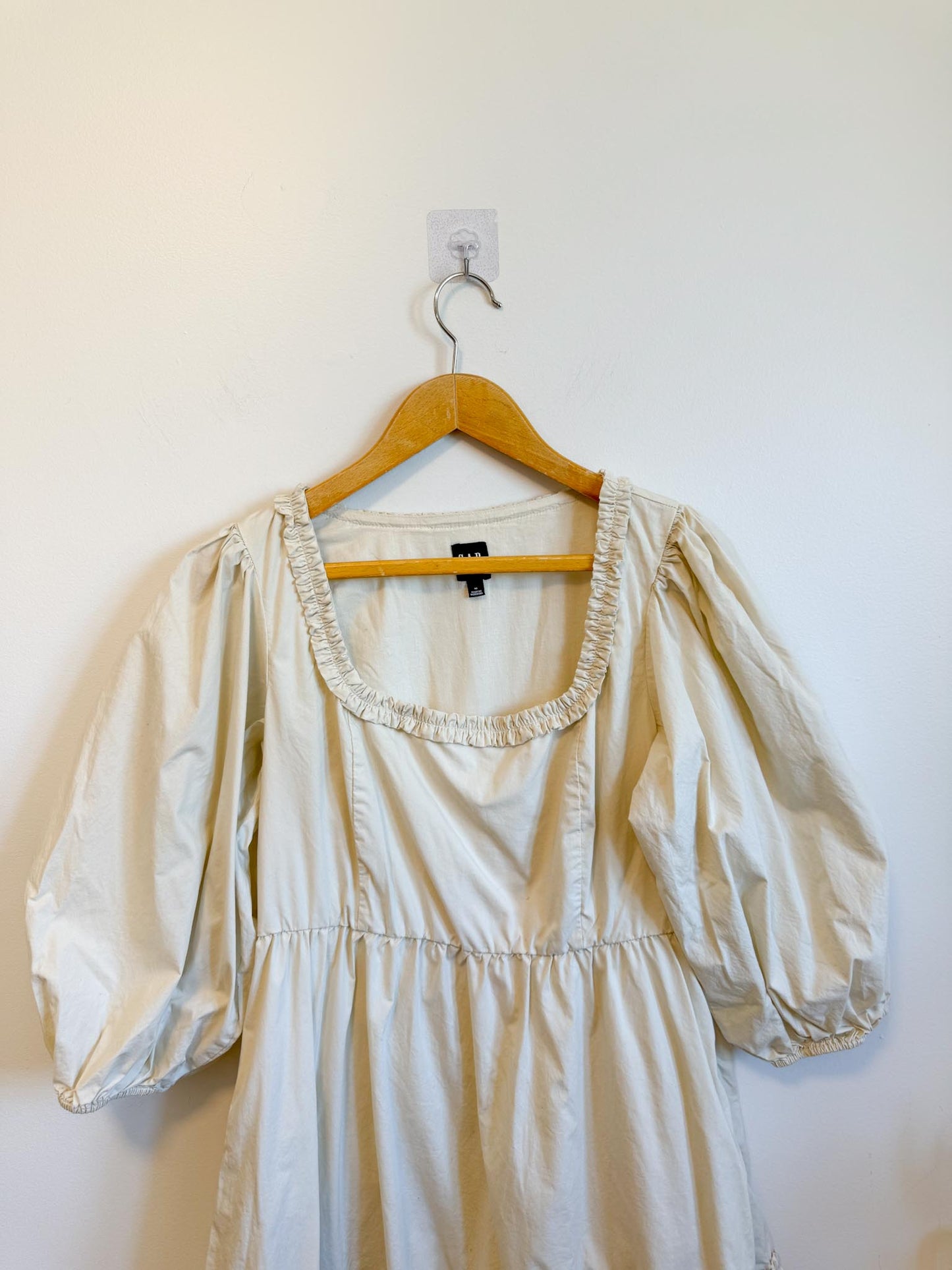 Gap Babydoll Puff Sleeve Mini Dress in Beige (Size L)