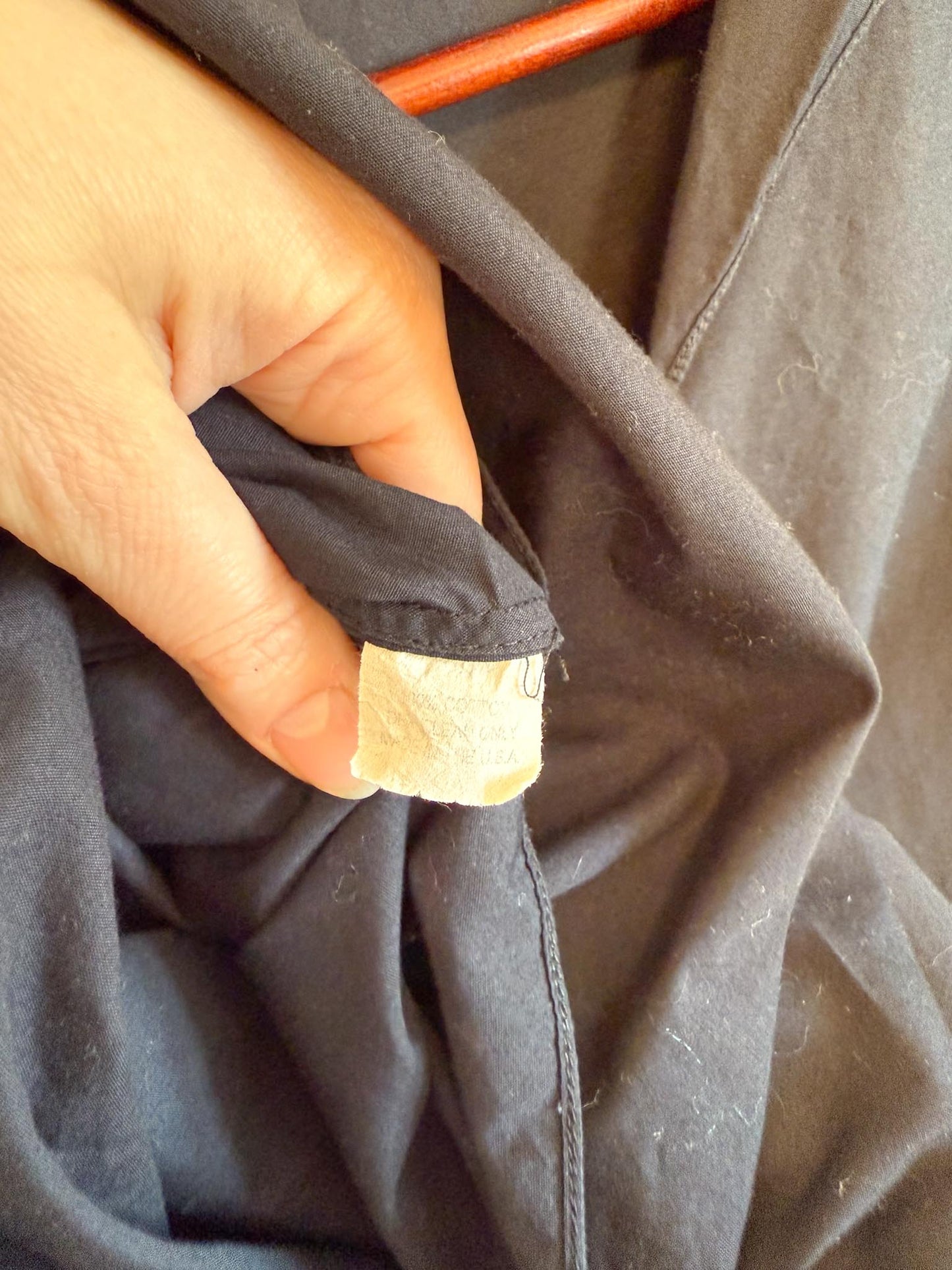SHAMASK "Classic Shirt Dress in Cotton Poplin in Black" (Size M/L)