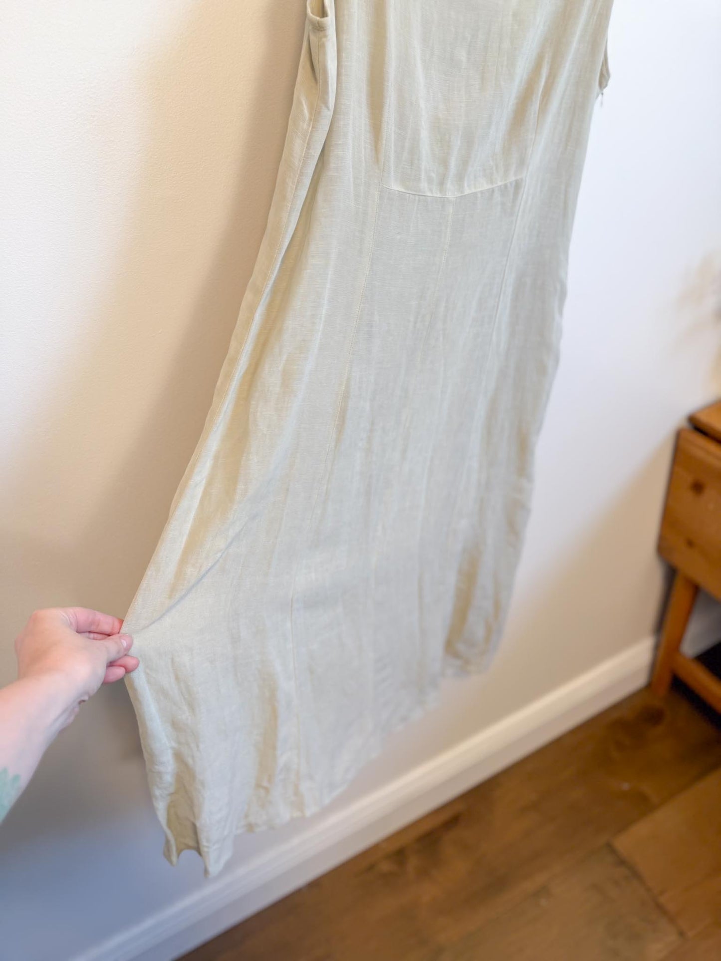 Vintage Linen Midi Dress (Size M/L)