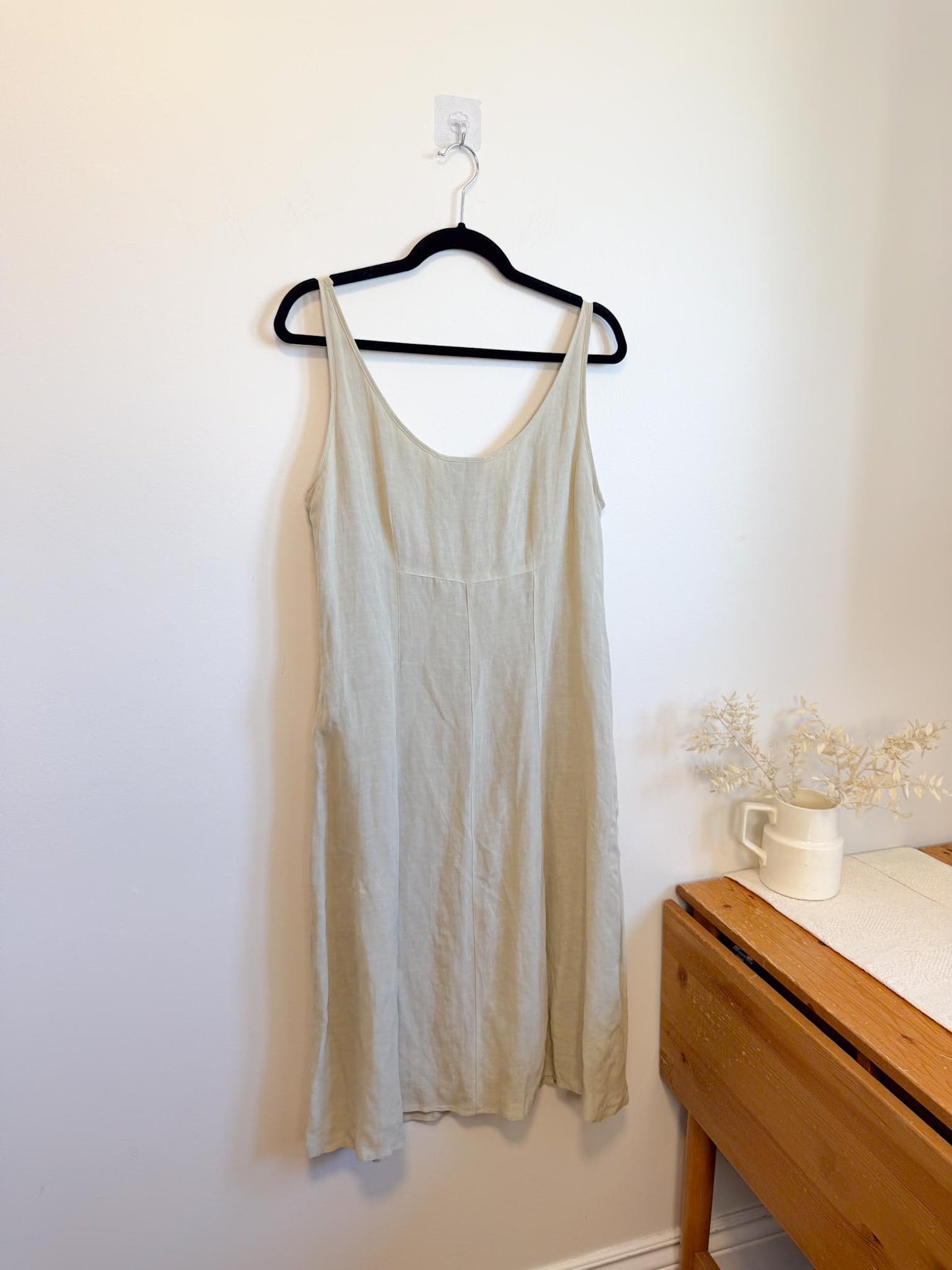 Vintage Linen Midi Dress (Size M/L)