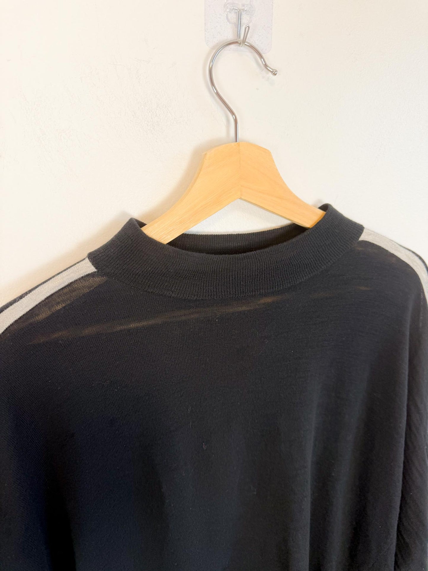 360 Sweater "Essie Sweater in Black with Arm Stripe" (Size XS-M