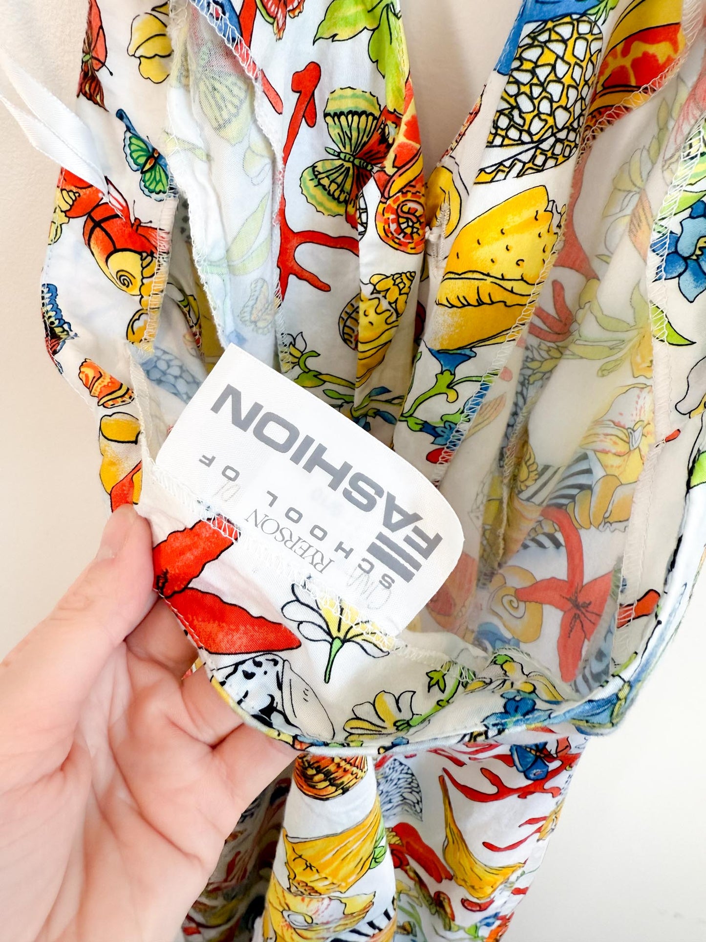 Ryerson School of Fashion Starfish & Seashell Print Halter Mini Dress (Size S/M)