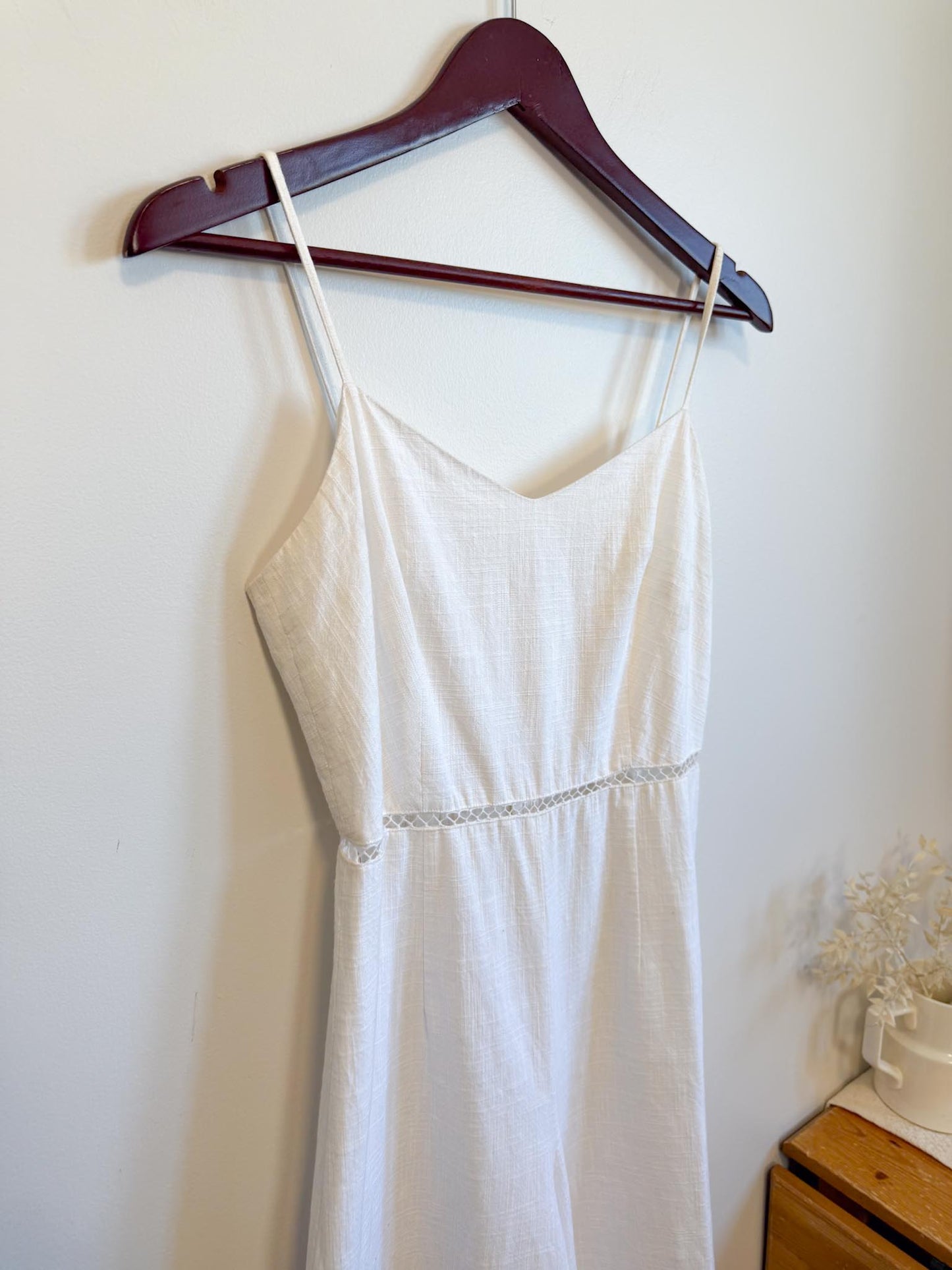 Club Monaco Wide Leg Jumpsuit with Red Floral Embroidery (Size S)