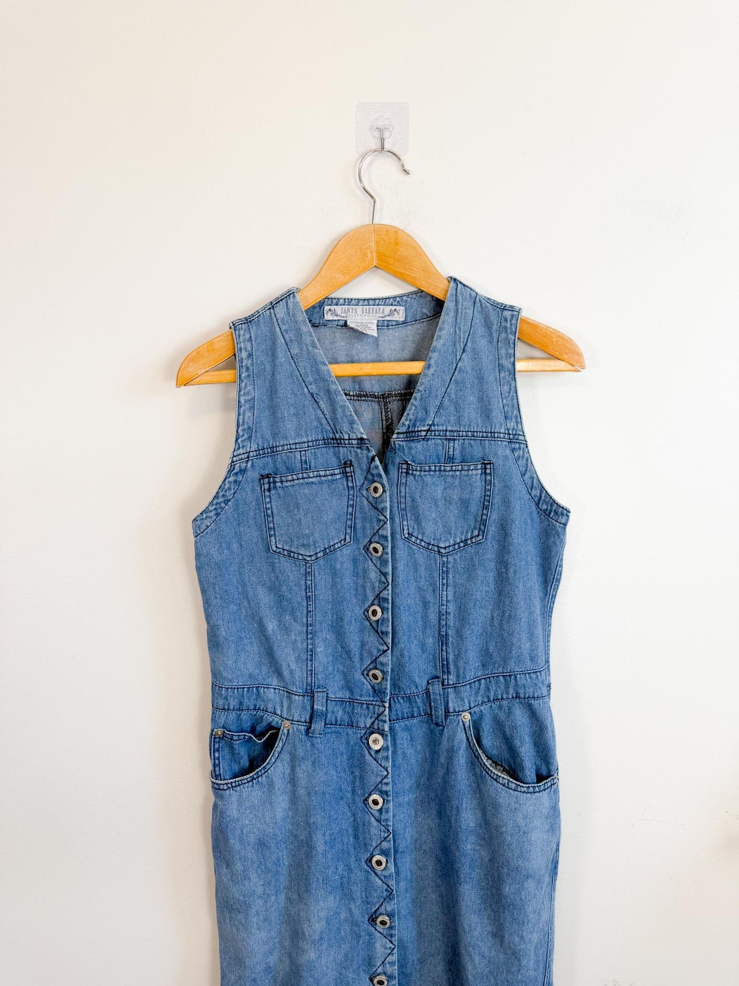 Vintage Denim Sleeveless Dress (Size S)