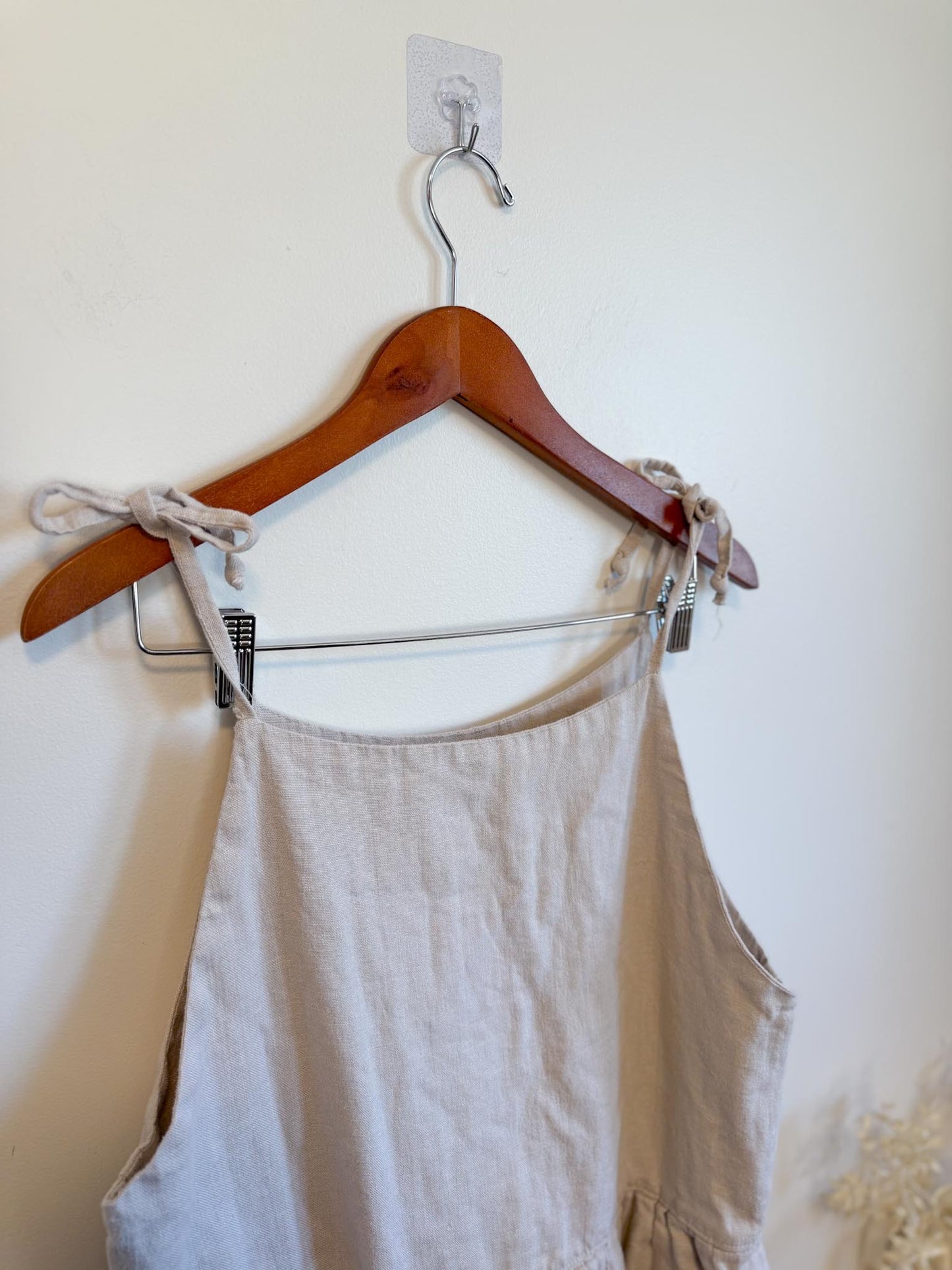 Shelter Slow Fashion Linen Overalls in Grey (Size L/XL)