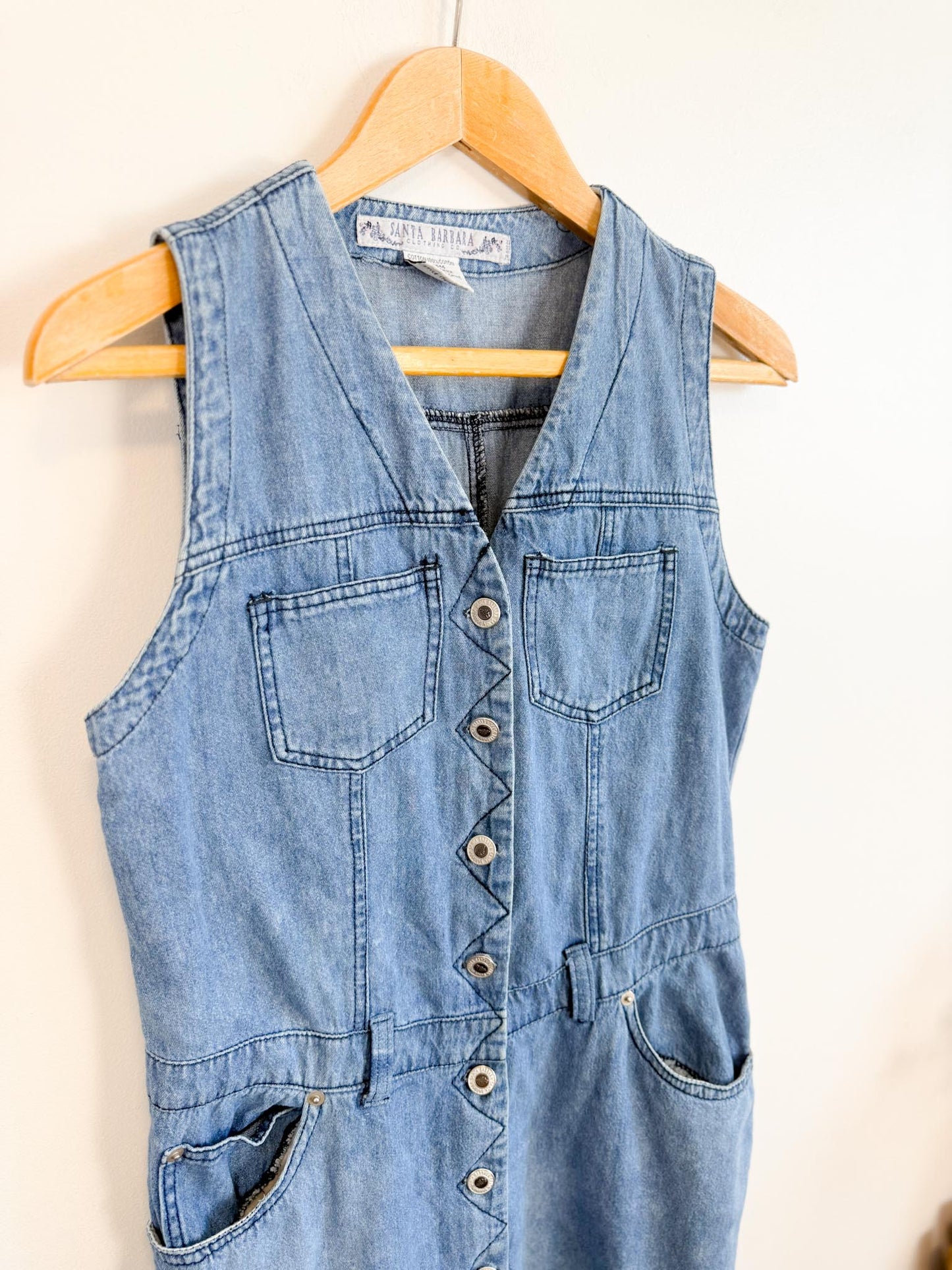 Vintage Denim Sleeveless Dress (Size S)