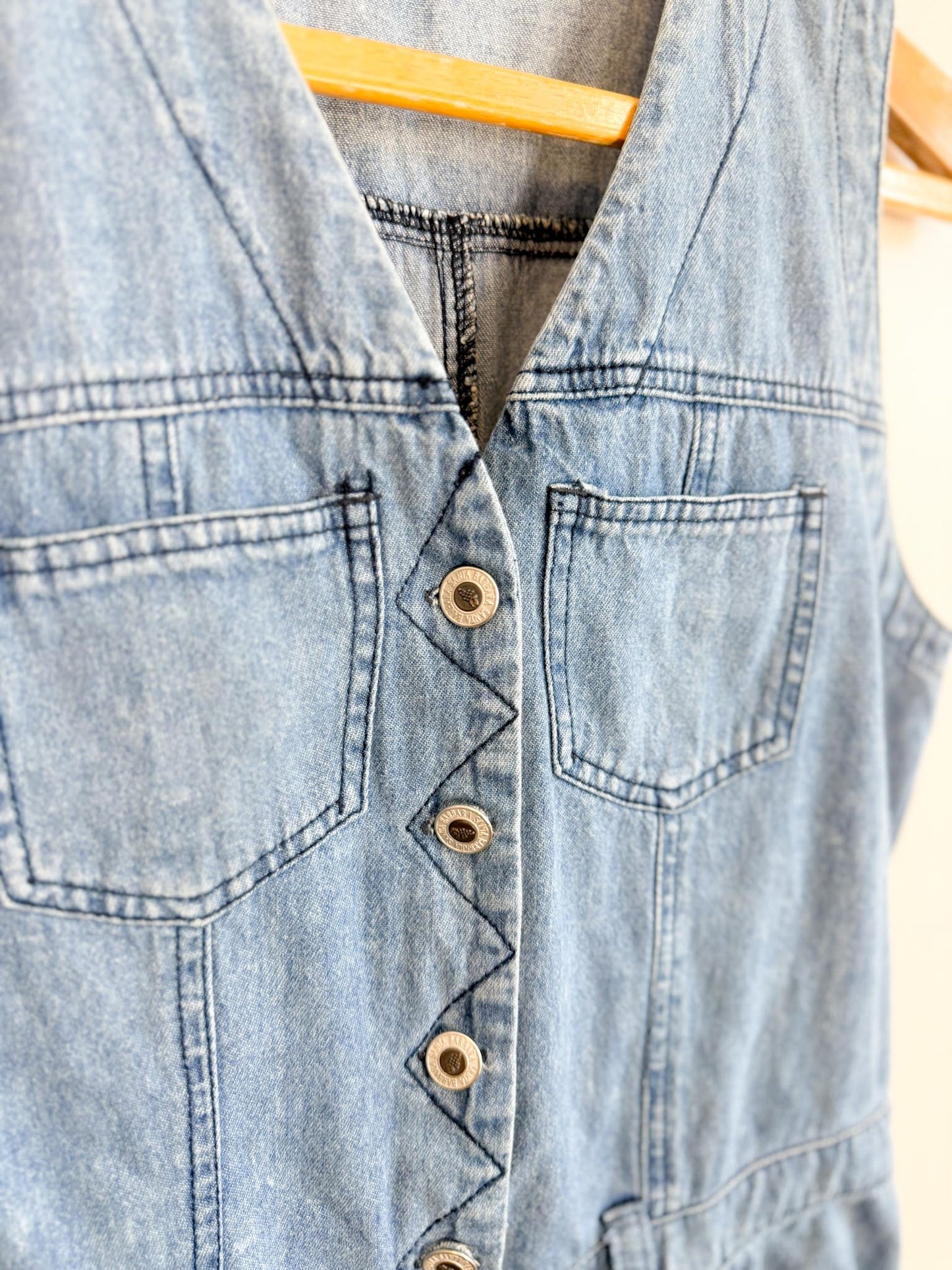 Vintage Denim Sleeveless Dress (Size S)
