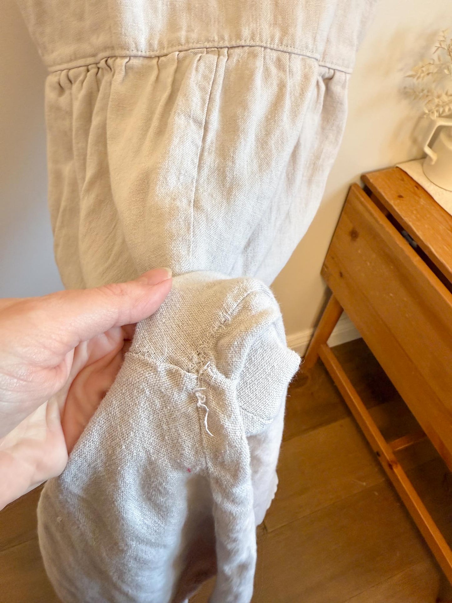 Shelter Slow Fashion Linen Overalls in Grey (Size L/XL)