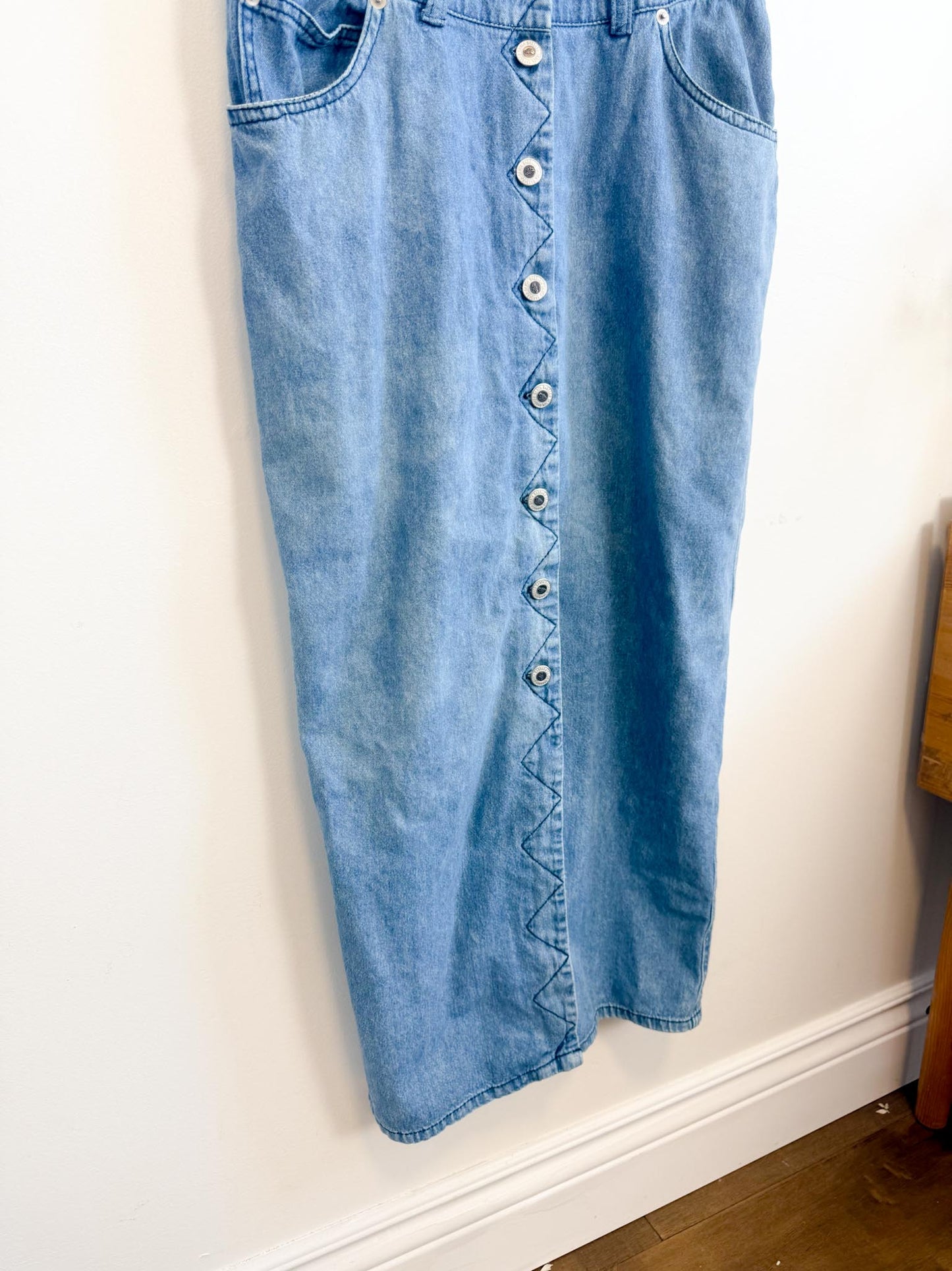 Vintage Denim Sleeveless Dress (Size S)