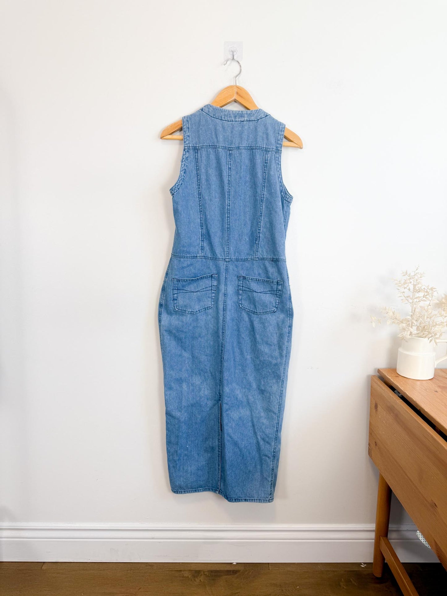Vintage Denim Sleeveless Dress (Size S)