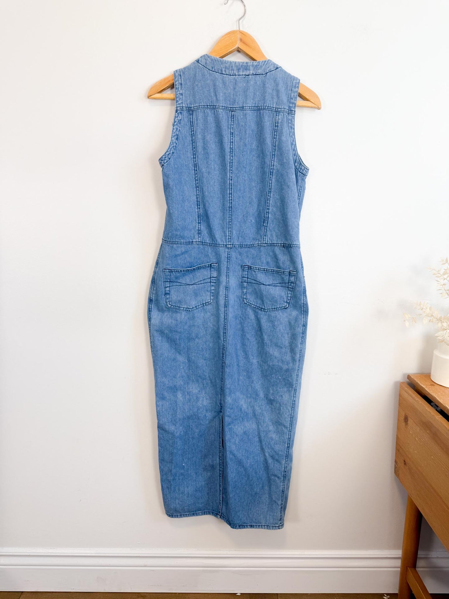 Vintage Denim Sleeveless Dress (Size S)