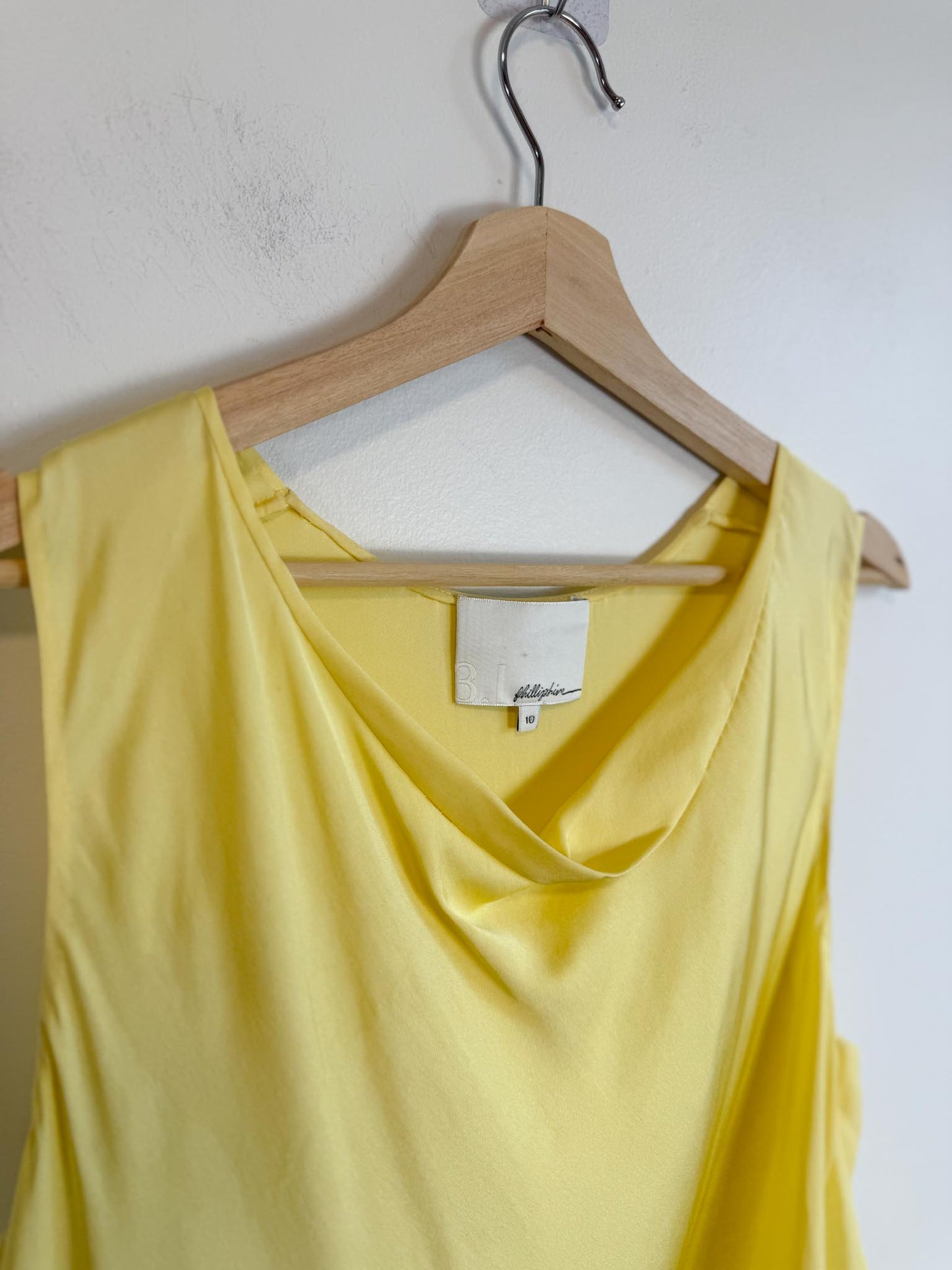 3.1 Phillip Lim Designer Silk Sleeveless Blouse in Butter Yellow (Size 10)