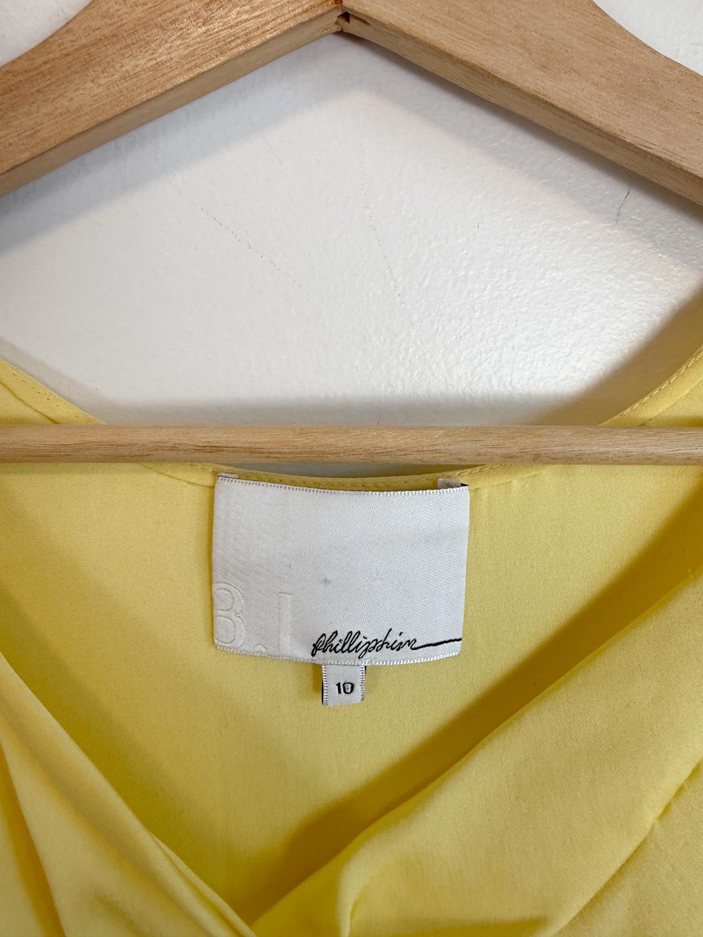 3.1 Phillip Lim Designer Silk Sleeveless Blouse in Butter Yellow (Size 10)