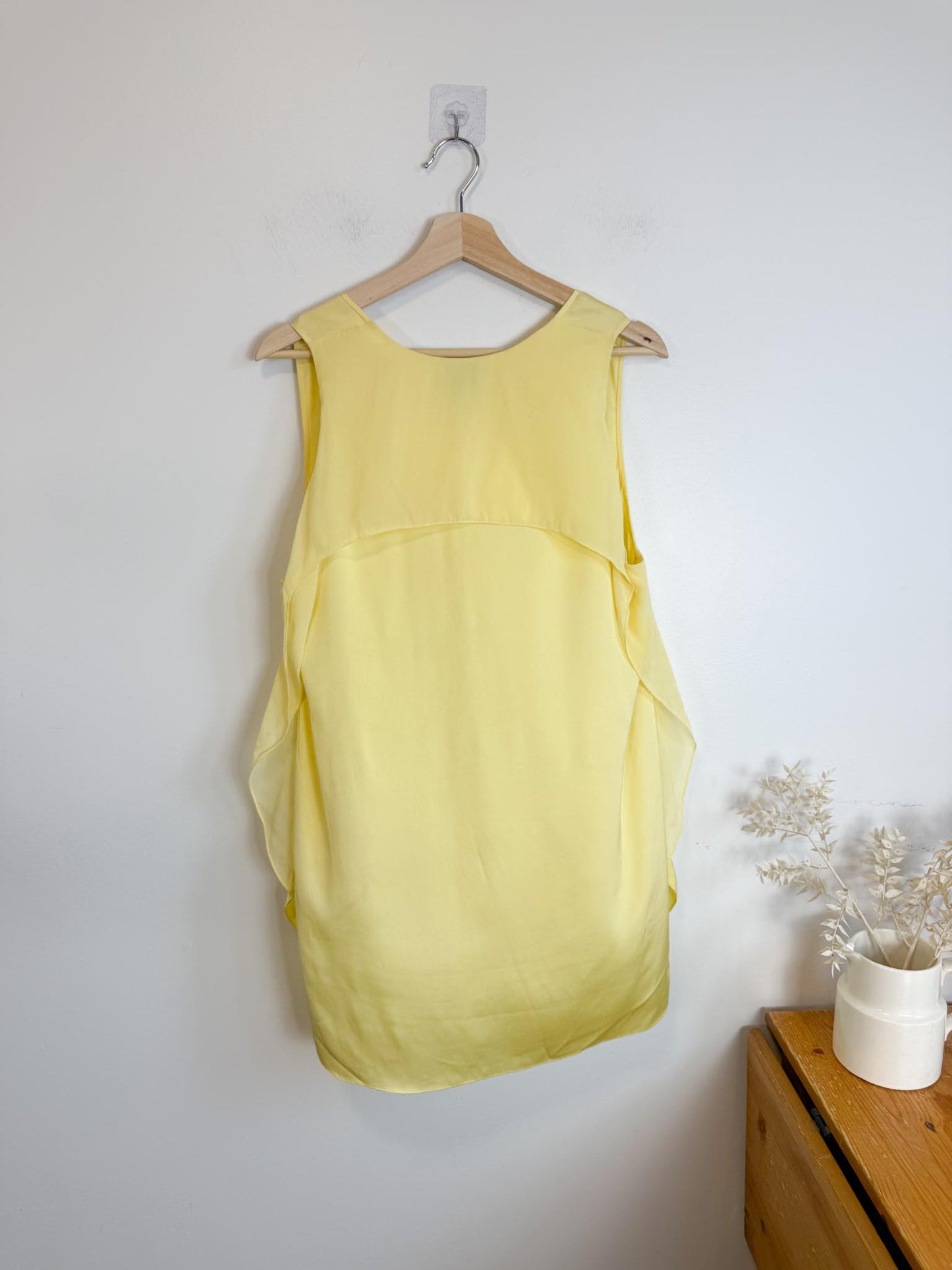 3.1 Phillip Lim Designer Silk Sleeveless Blouse in Butter Yellow (Size 10)