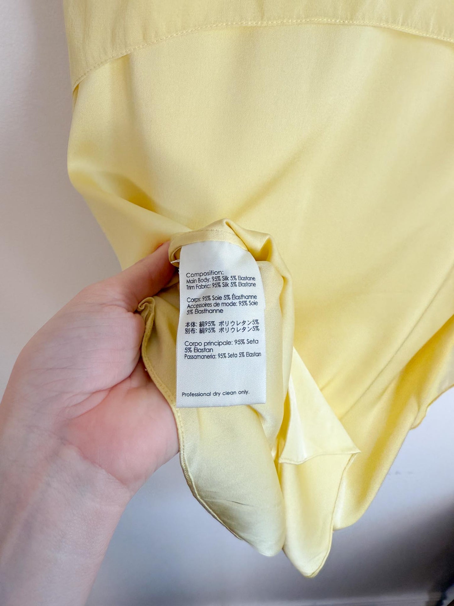 3.1 Phillip Lim Designer Silk Sleeveless Blouse in Butter Yellow (Size 10)