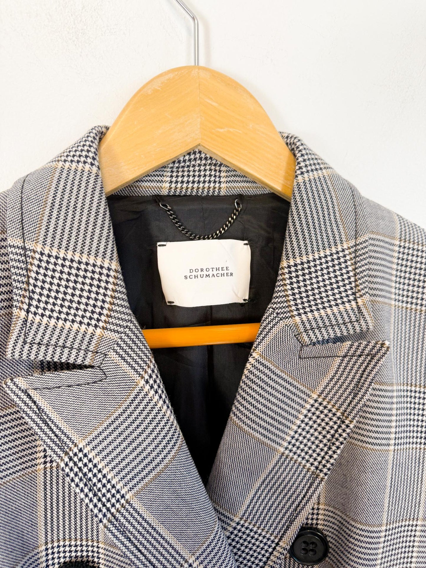 Dorothee Schumacher Double Breasted Blazer in Grey Plaid (Size S)