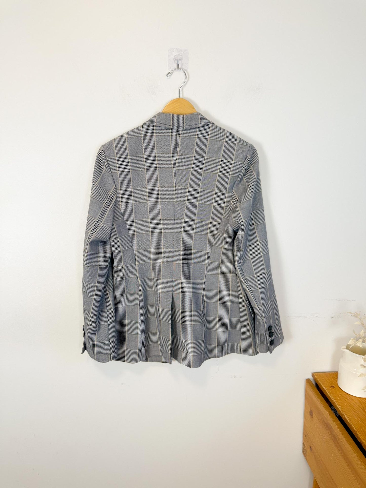 Dorothee Schumacher Double Breasted Blazer in Grey Plaid (Size S)