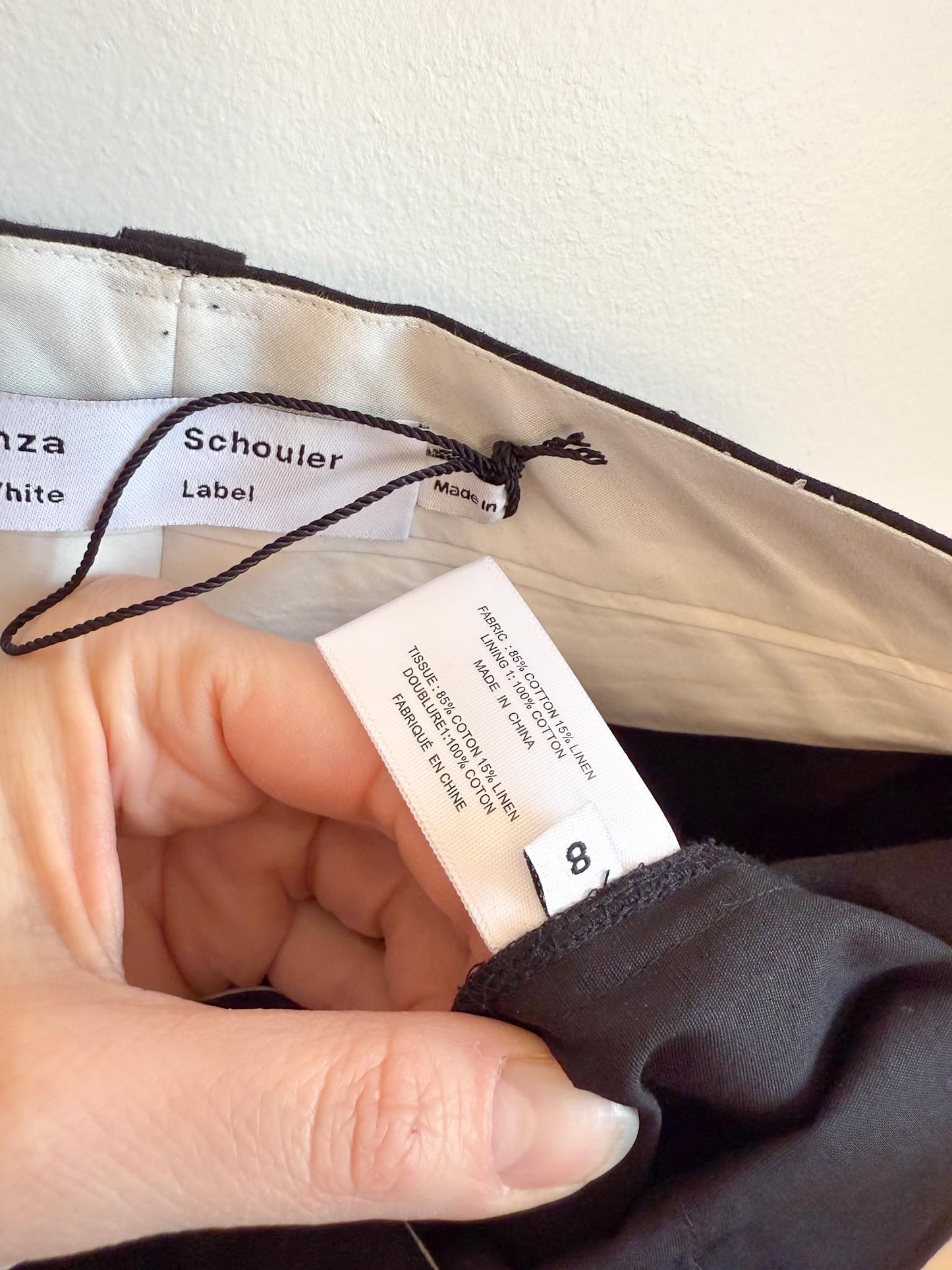 Proenza Schouler Designer Cotton/Linen Shorts in Black (Size L)