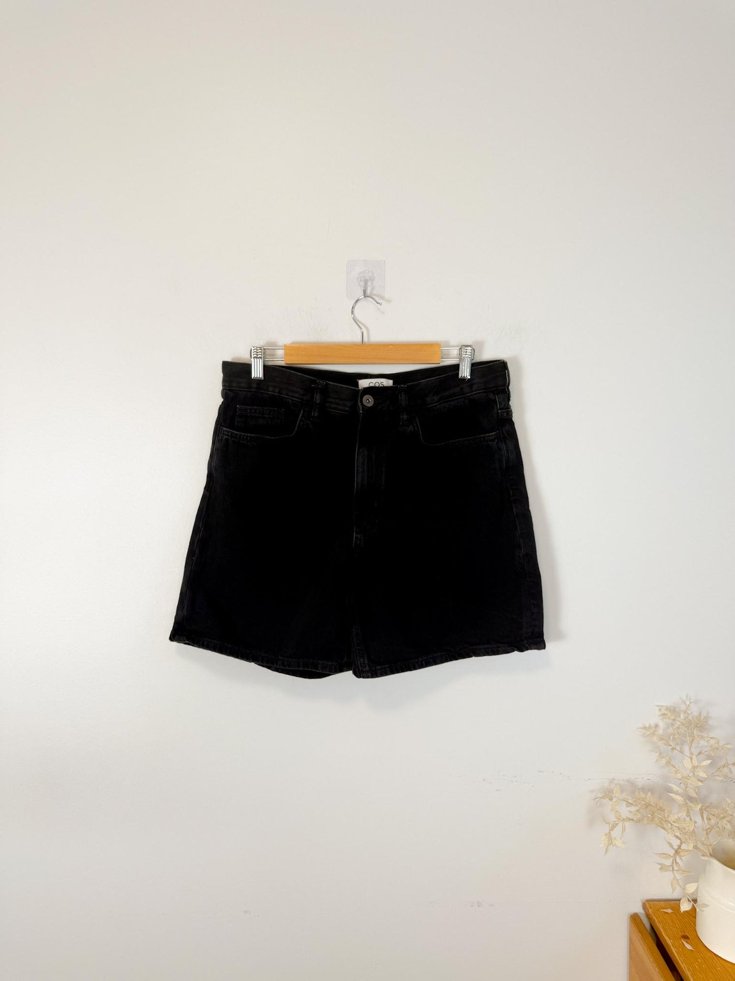 COS Black Denim Shorts (Size 30)
