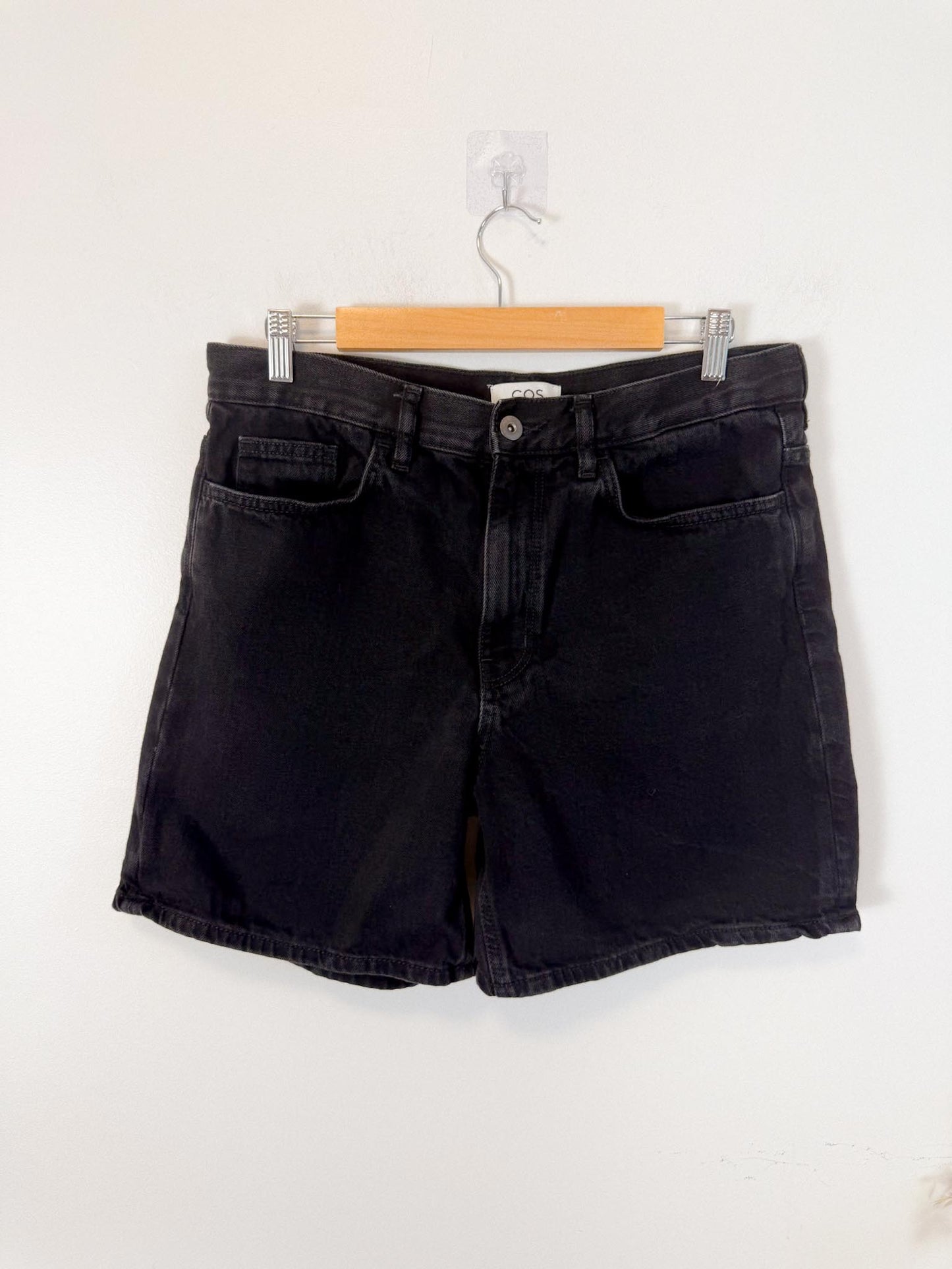 COS Black Denim Shorts (Size 30)