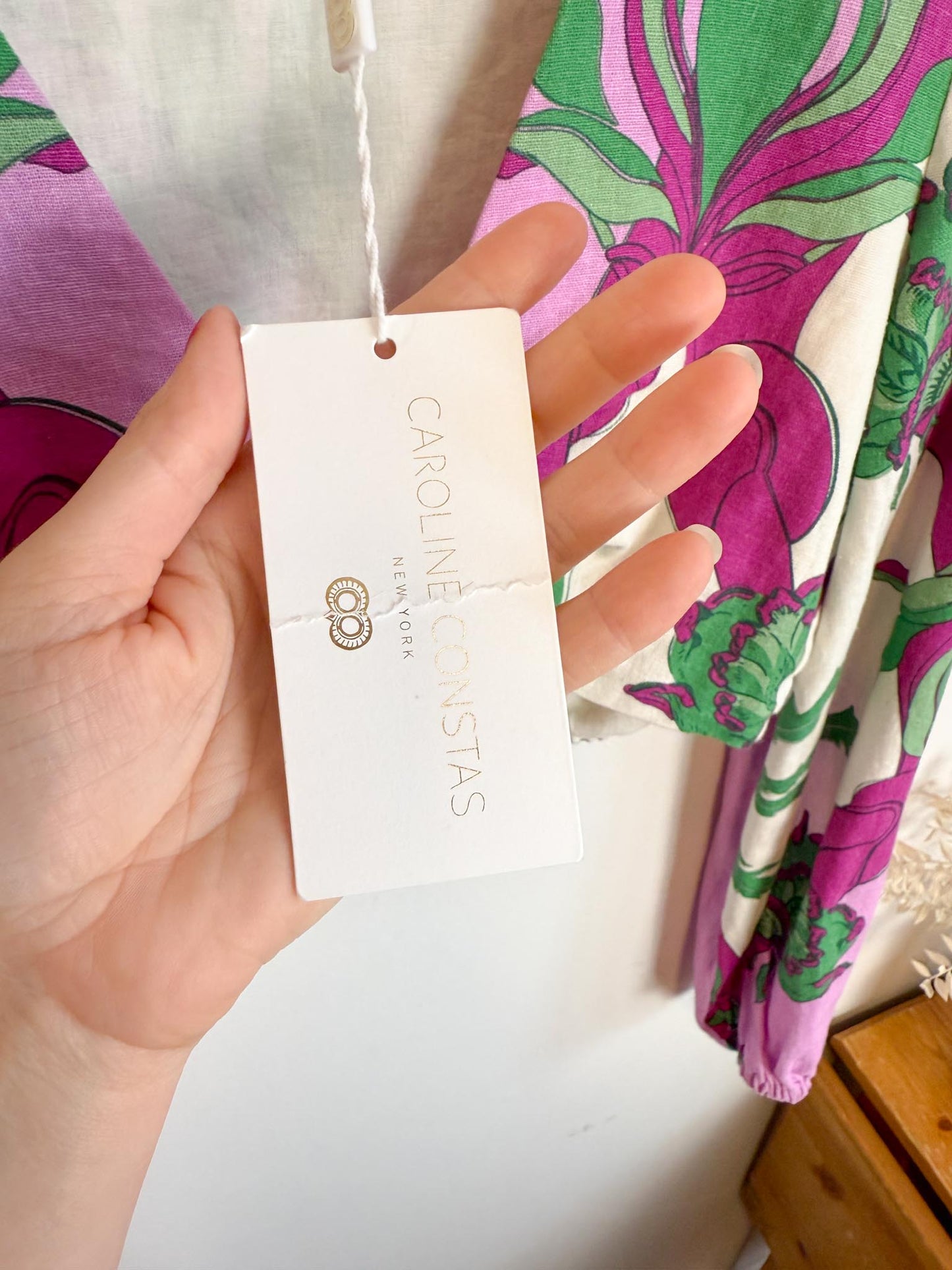 Caroline Constas Linen Twist Front Crop Top NWT (Size S)