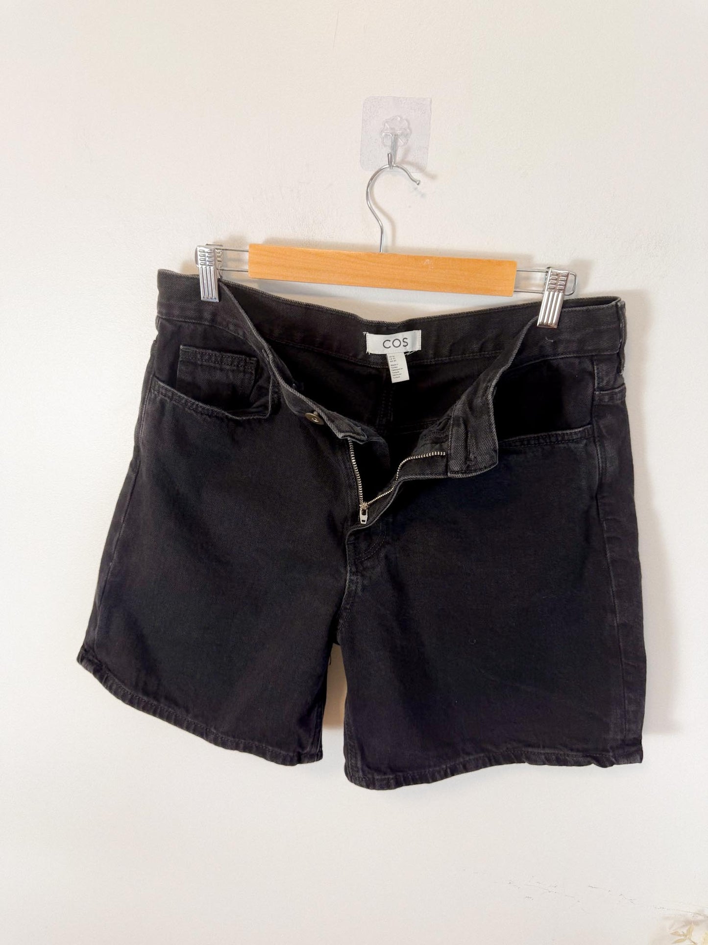 COS Black Denim Shorts (Size 30)