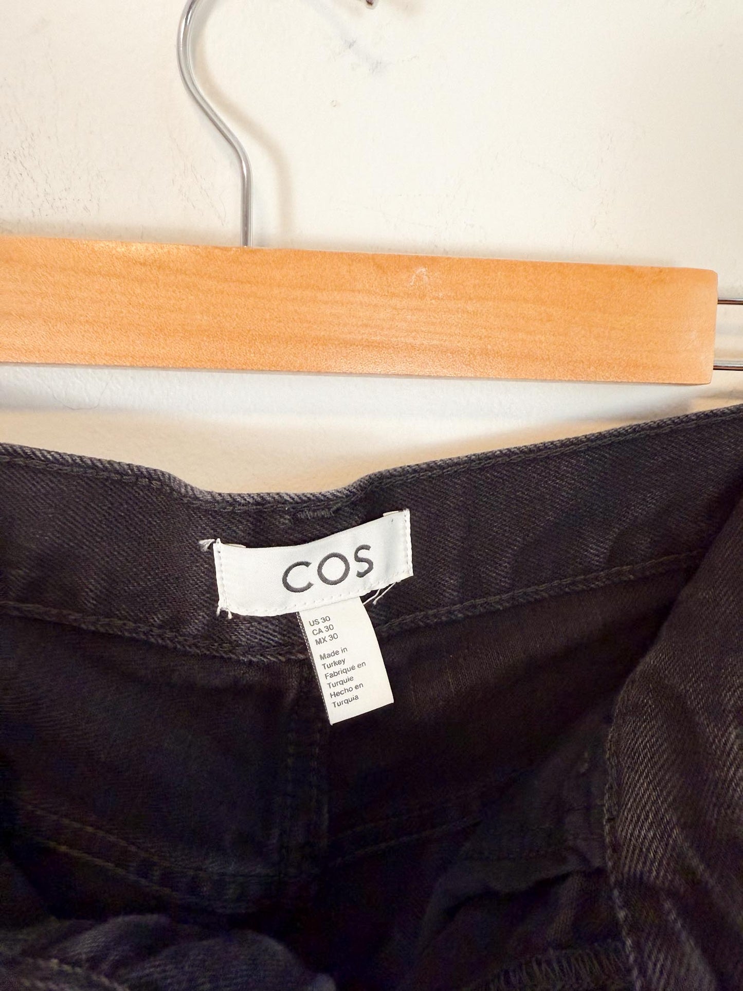 COS Black Denim Shorts (Size 30)