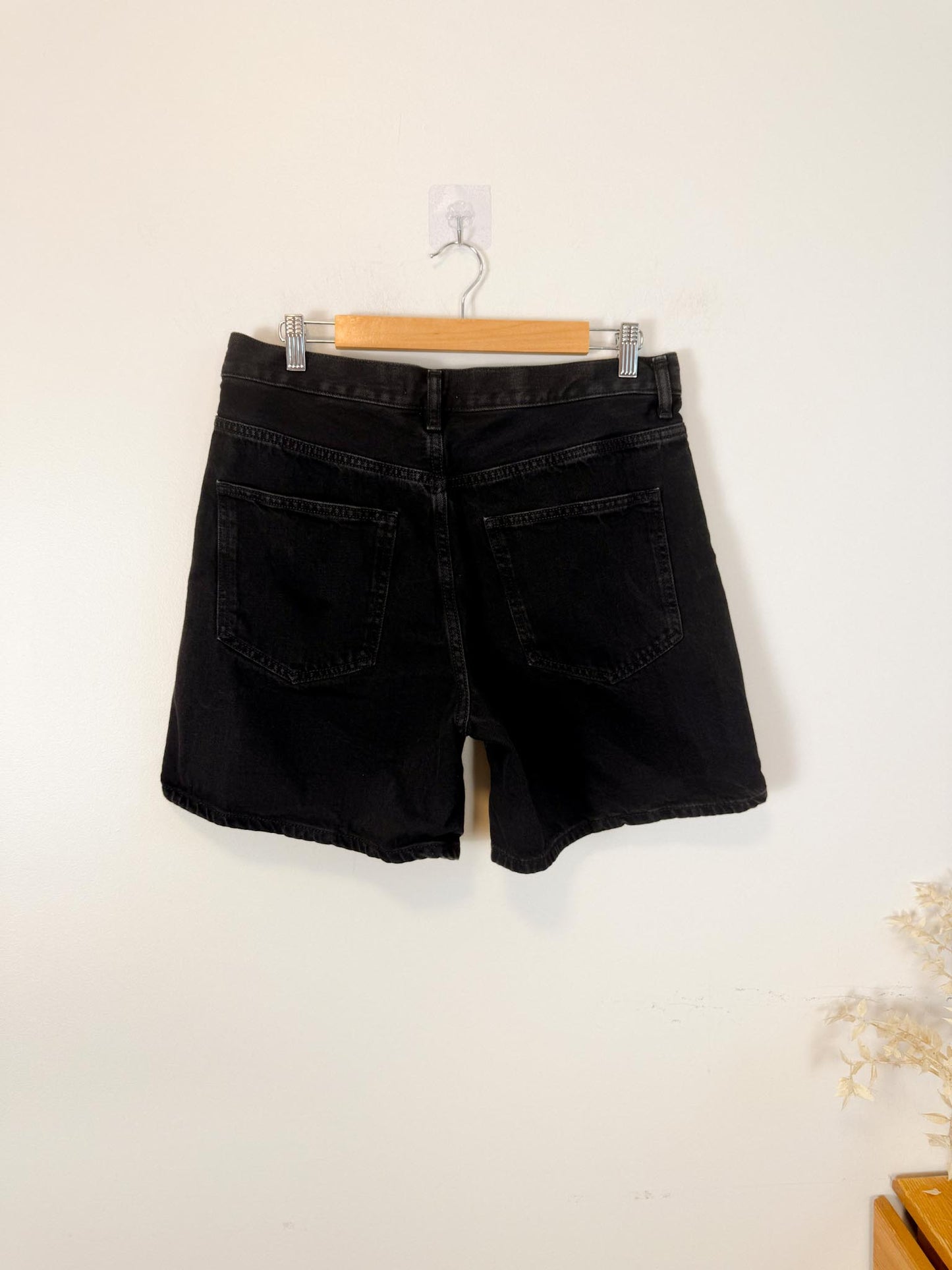 COS Black Denim Shorts (Size 30)